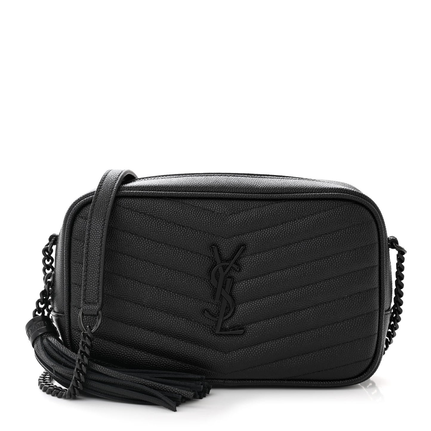 Grain De Poudre Matelasse Monochrome Monogram Mini Lou Camera Bag Black