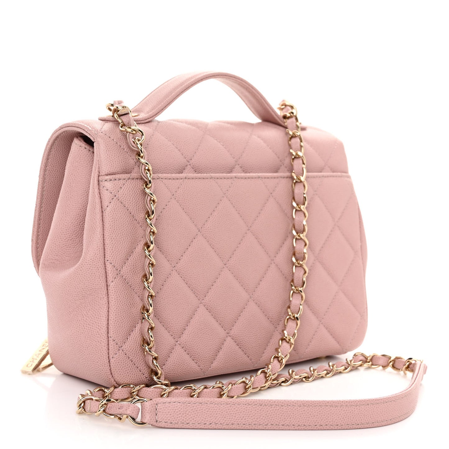 Caviar Quilted Medium Business Affinity Flap Light Pink