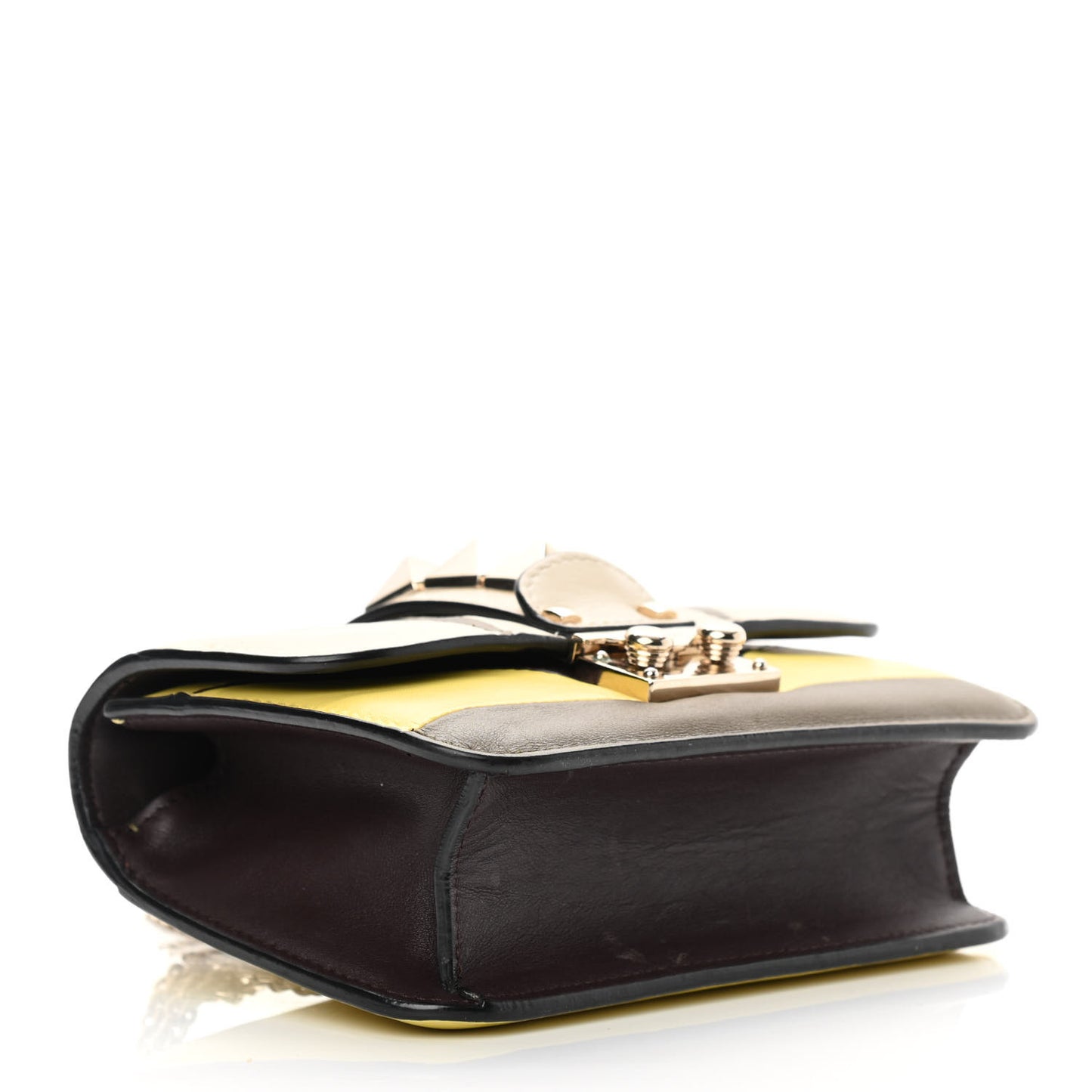 Vitello Colorblock Mini Glam Lock Rockstud Flap Multicolor