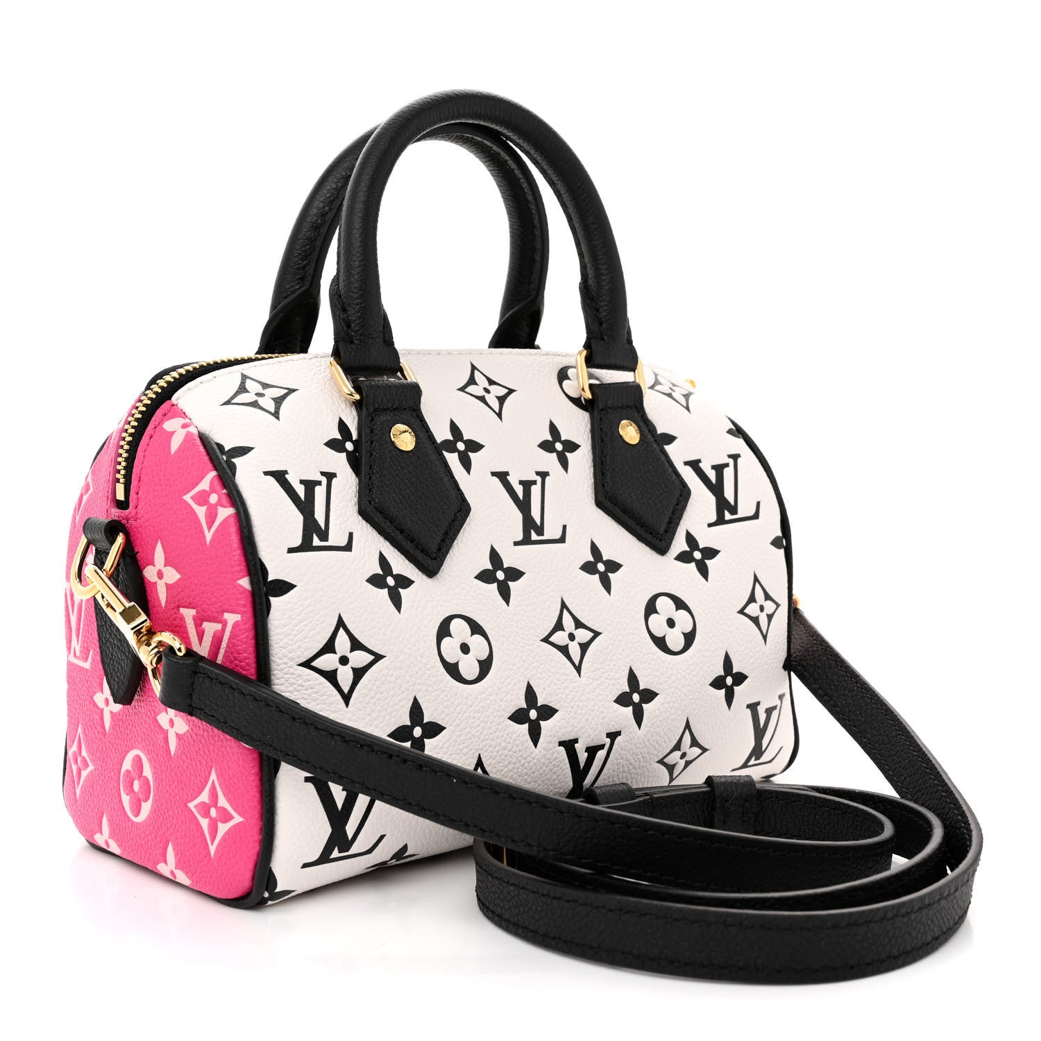 Louis Vuitton Empreinte Monogram Spring in the City Speedy Bandouliere 20 Black White Pink 3 of 10