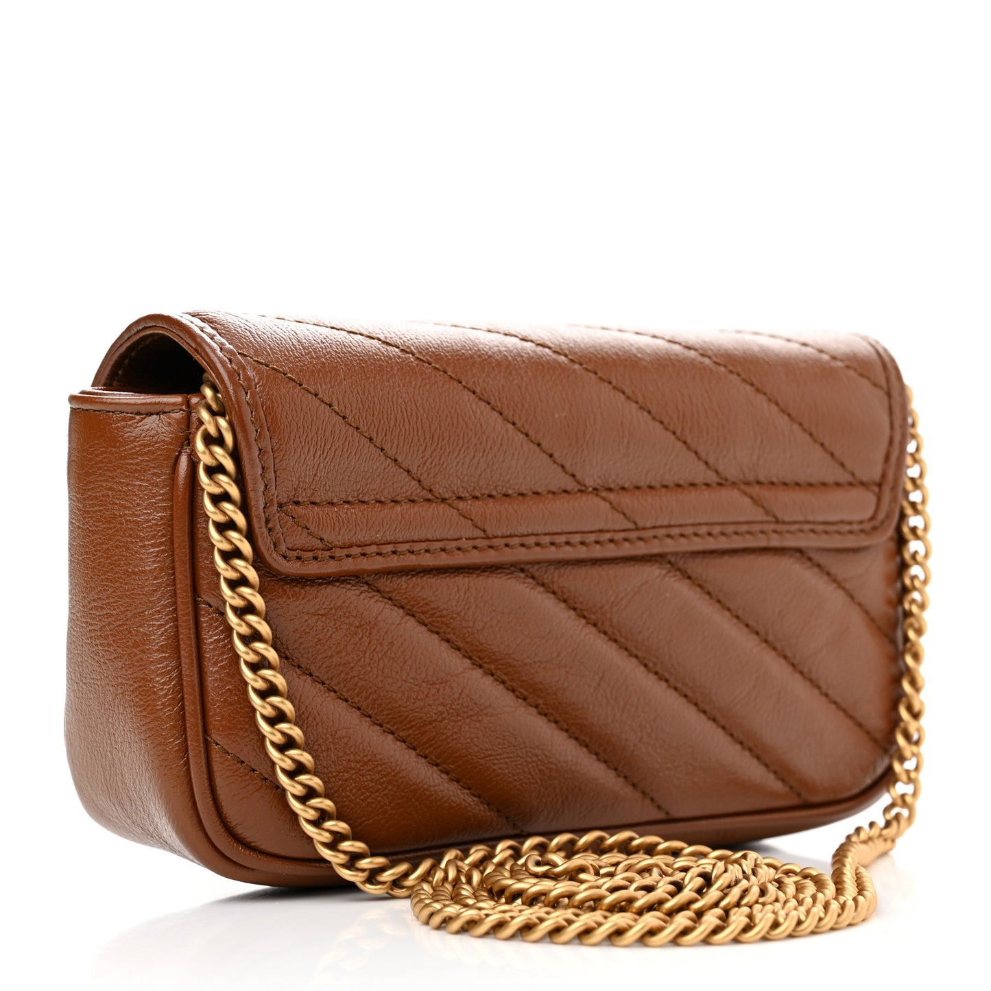 Azalea Calfskin Matelasse Diagonal Super Mini GG Marmont Shoulder Bag Cuir