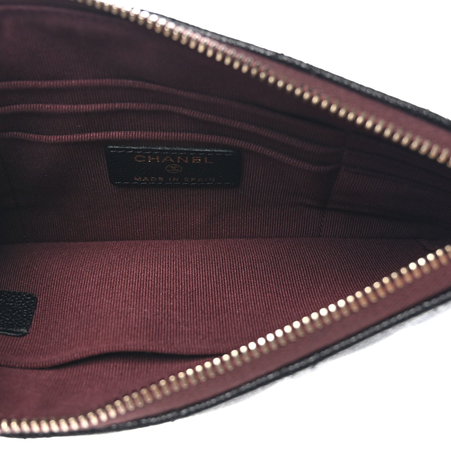 Caviar Quilted Small Zipped Pouch Black
