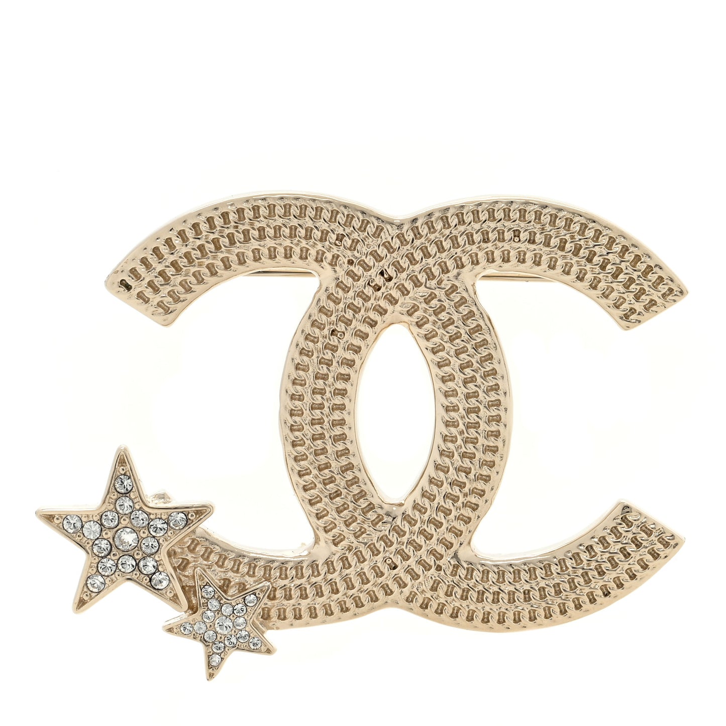 Crystal CC Star Brooch Gold