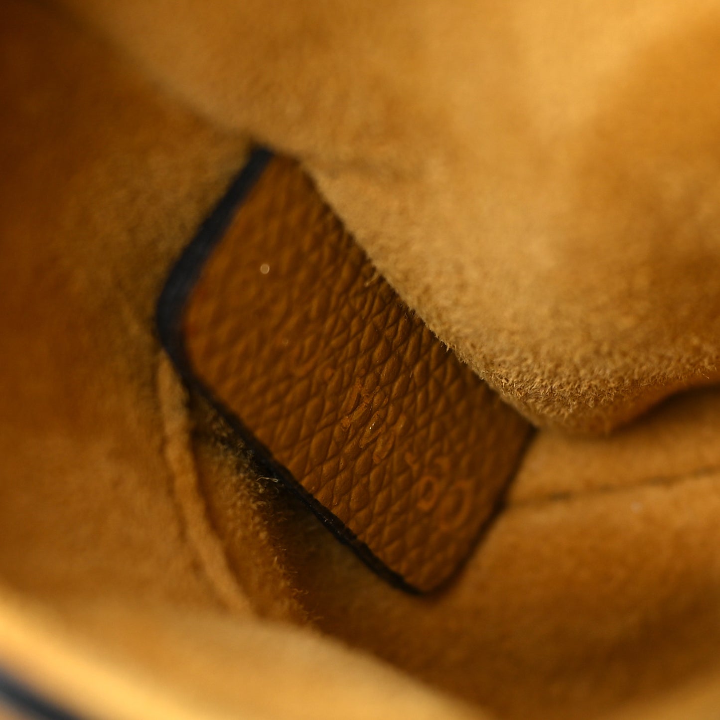 Grained Calfskin Mini Saddle Bag Dark Yellow