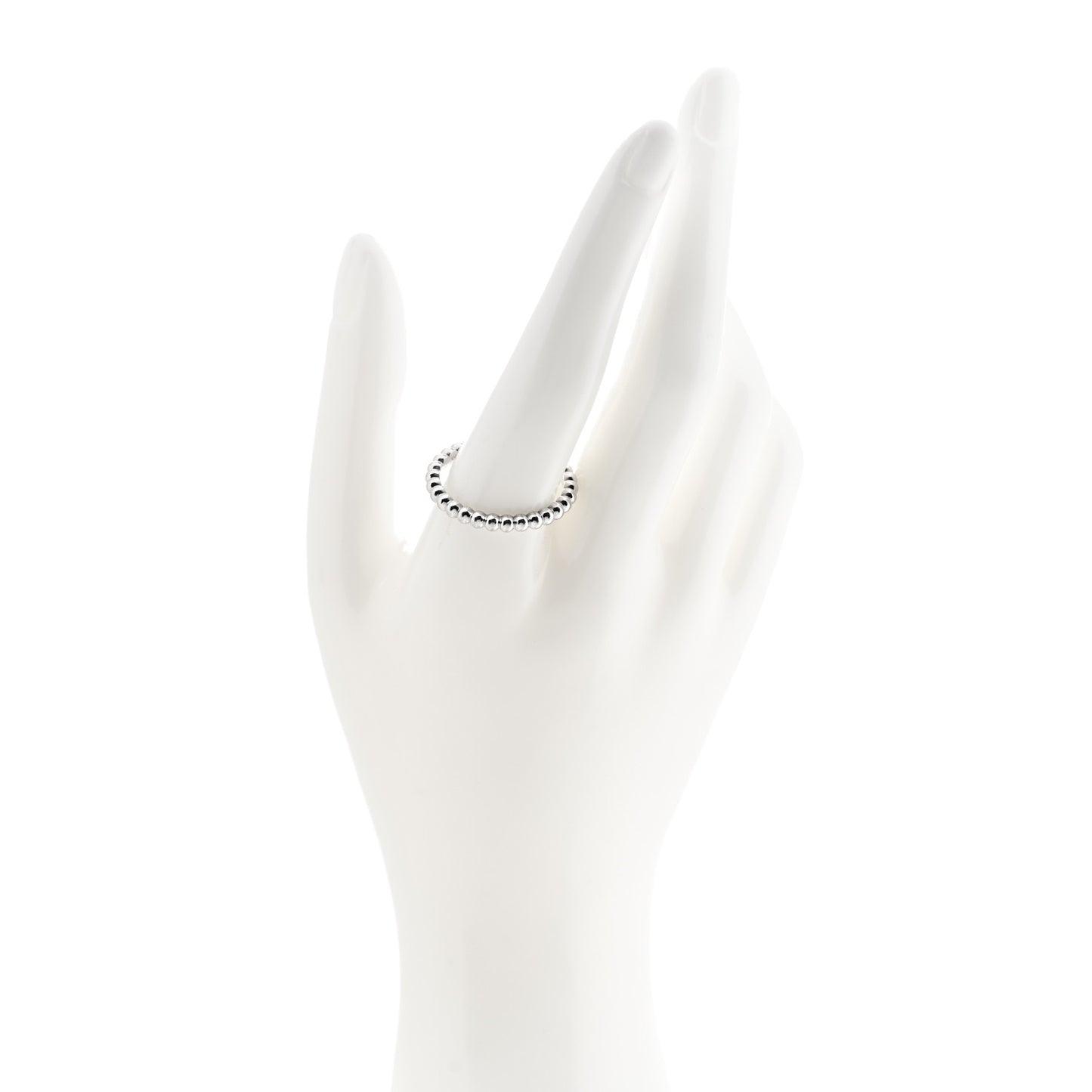 18K White Gold Medium Perlee Ring 65 11