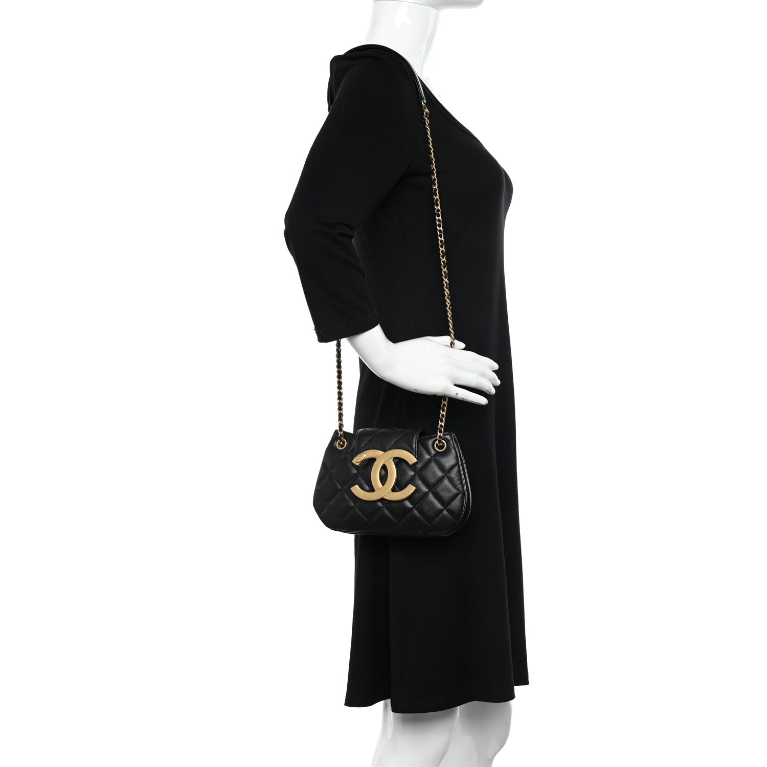 Chanel Lambskin Quilted Small Messenger Bag Black 2 of 9