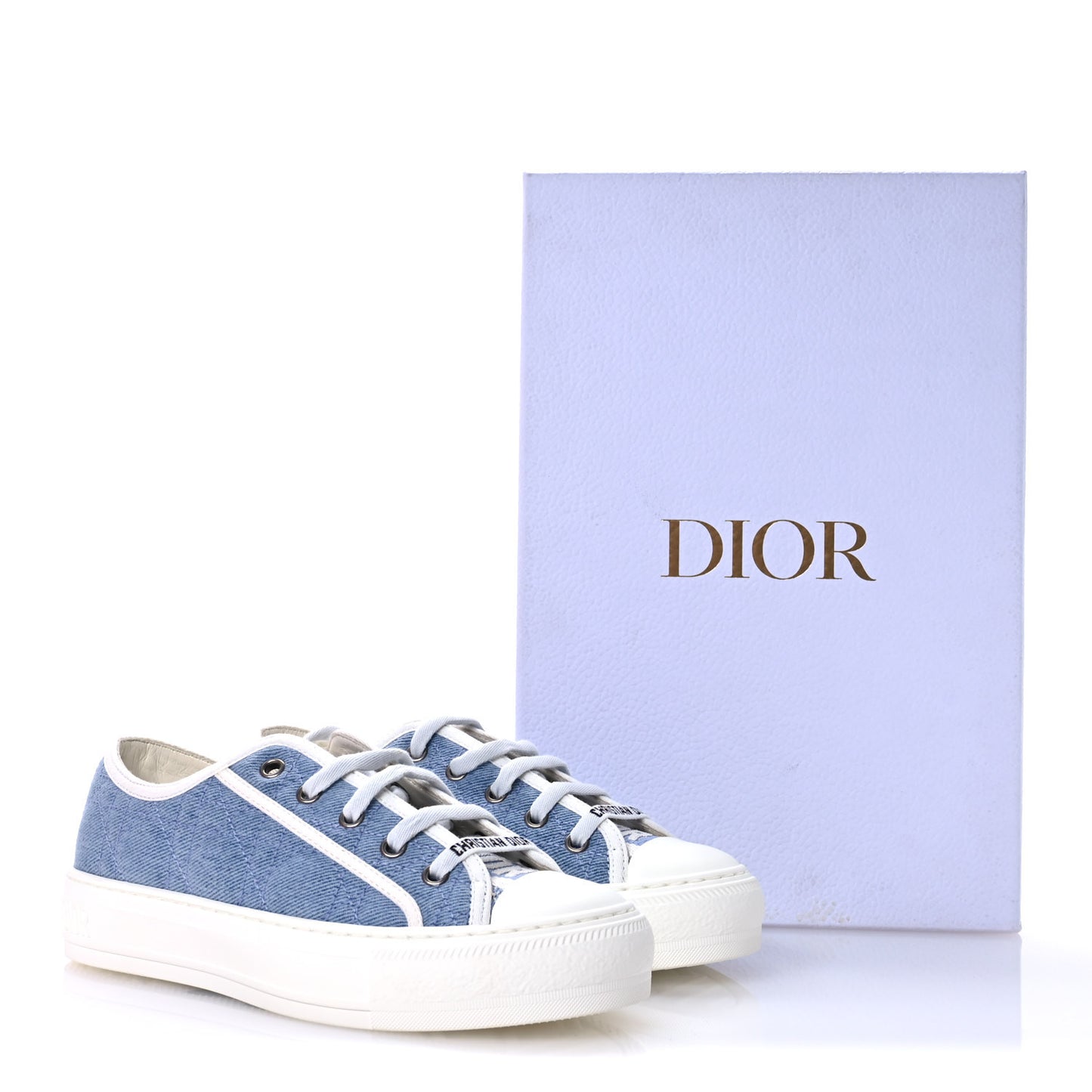 Denim Cannage Walk'N'Dior Low Top Sneakers 36 Dynamic Blue