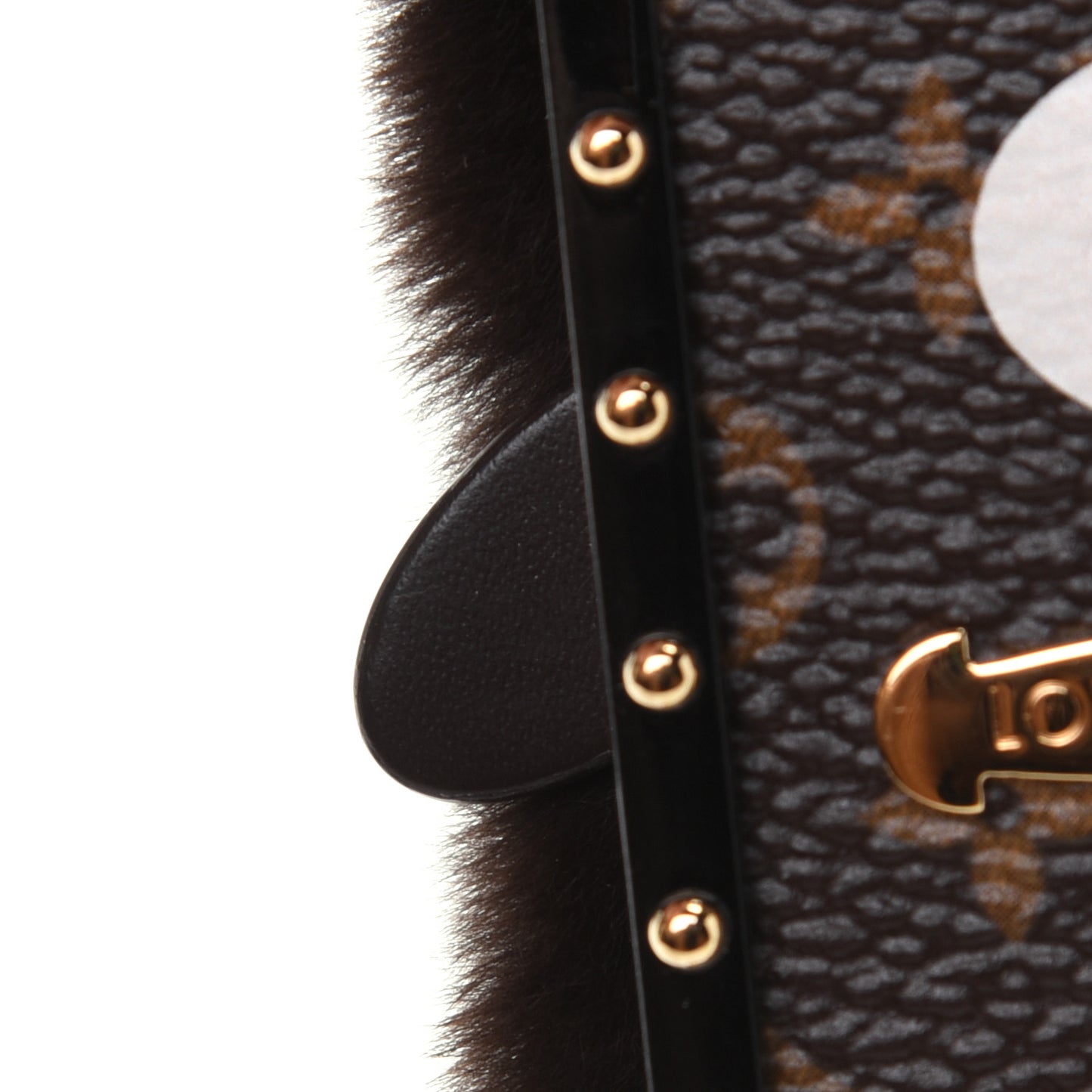 Wild Fur Monogram Eye-Trunk Bear Bag Charm