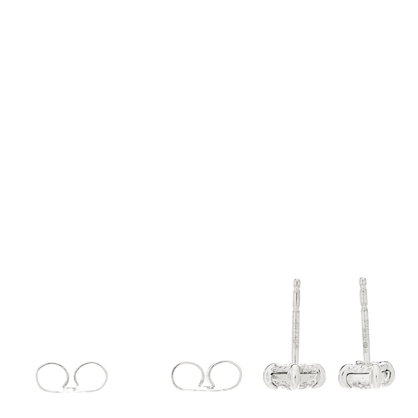 18K White Gold Diamond 5mm Chatelaine Stud Earrings