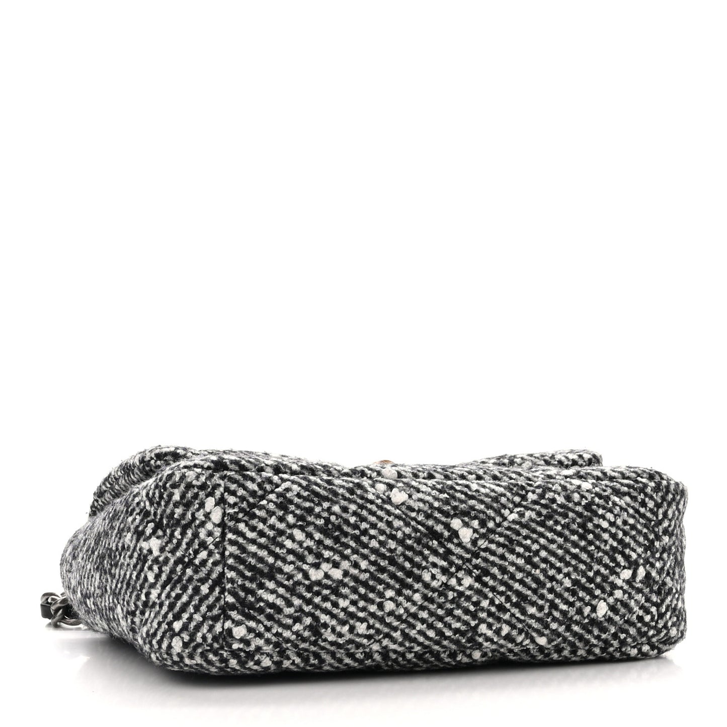 Tweed Quilted Medium Chanel 19 Flap Black Ecru