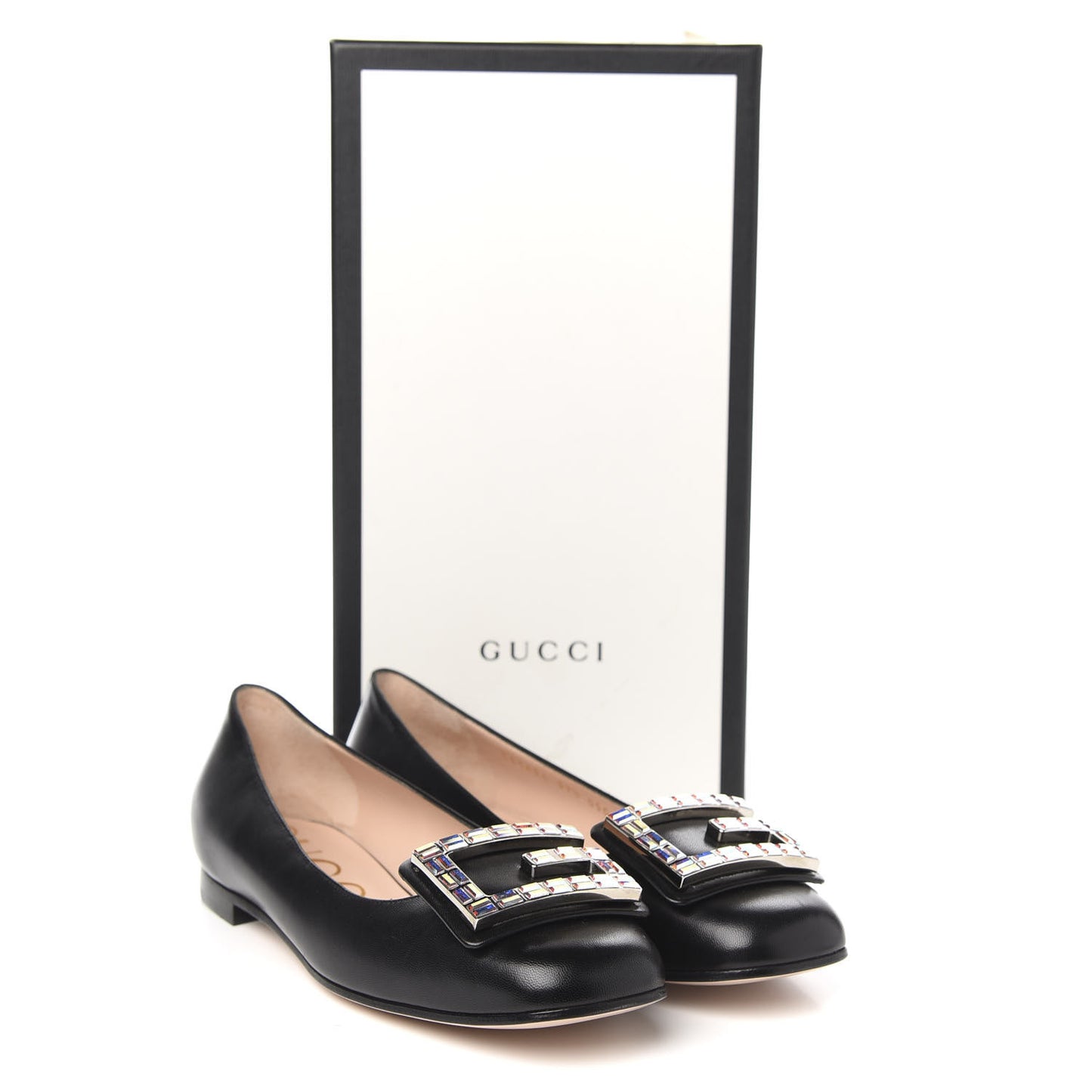 Malaga Kid Crystal Square G Madelyn Ballet Flats 37.5 Black