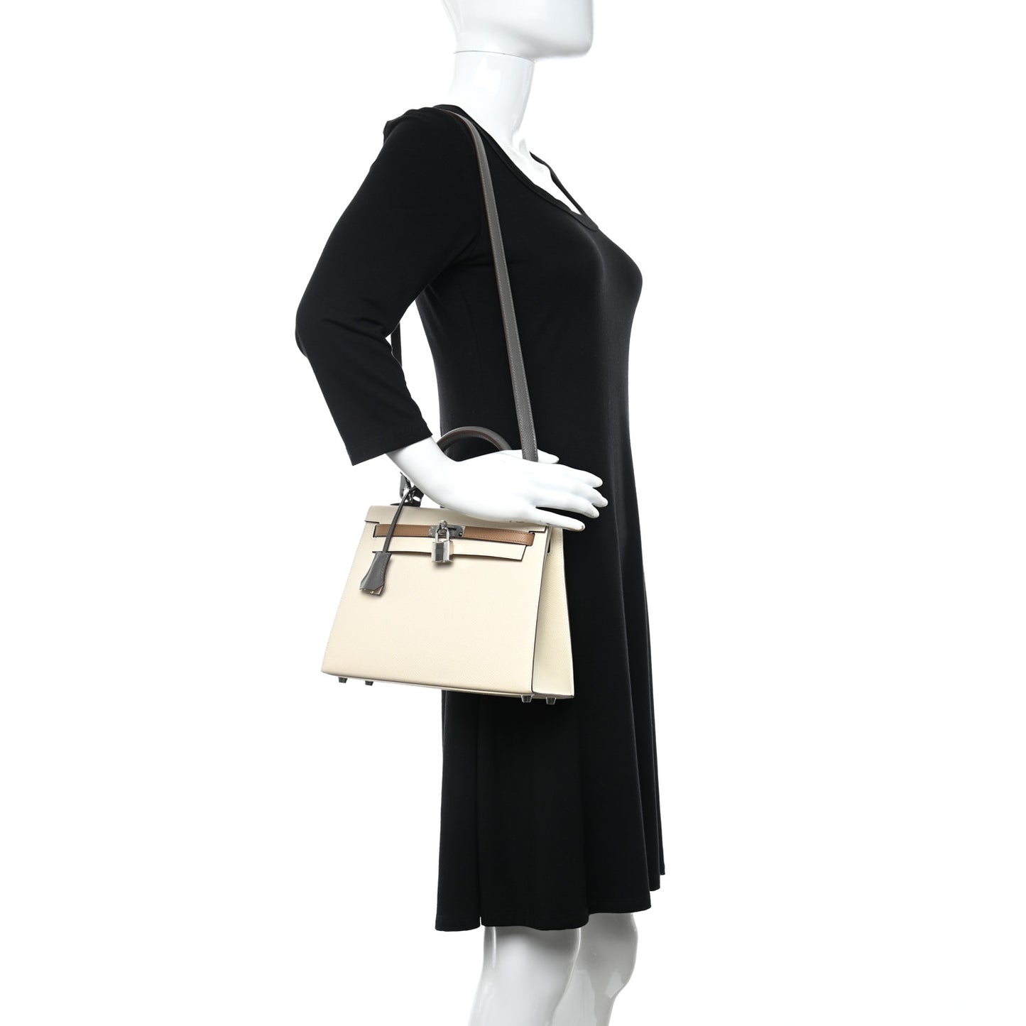 Epsom Tri-Color Kelly Sellier 25 Nata Chai Gris Meyer