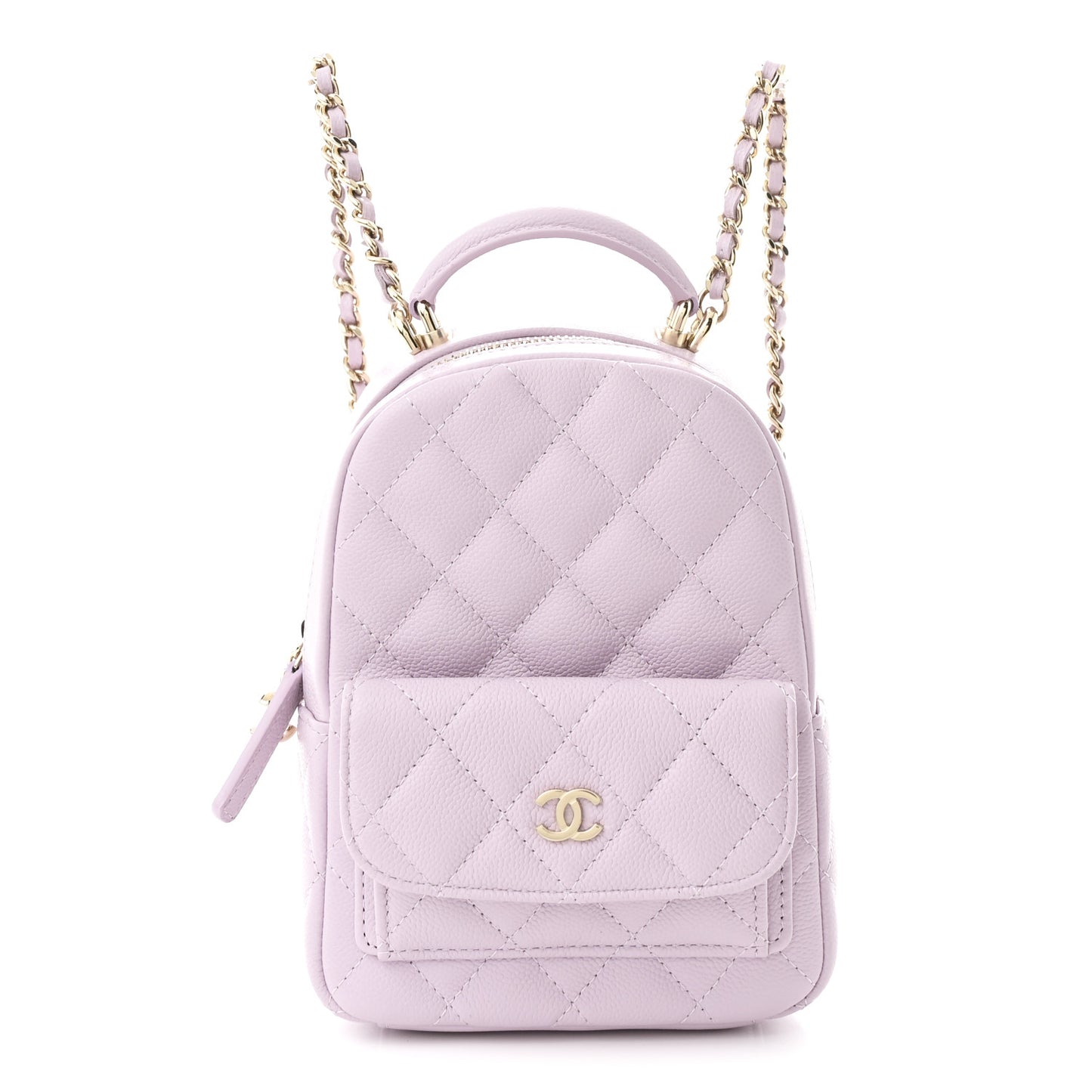 Caviar Quilted CC Mini Classic Backpack Light Purple