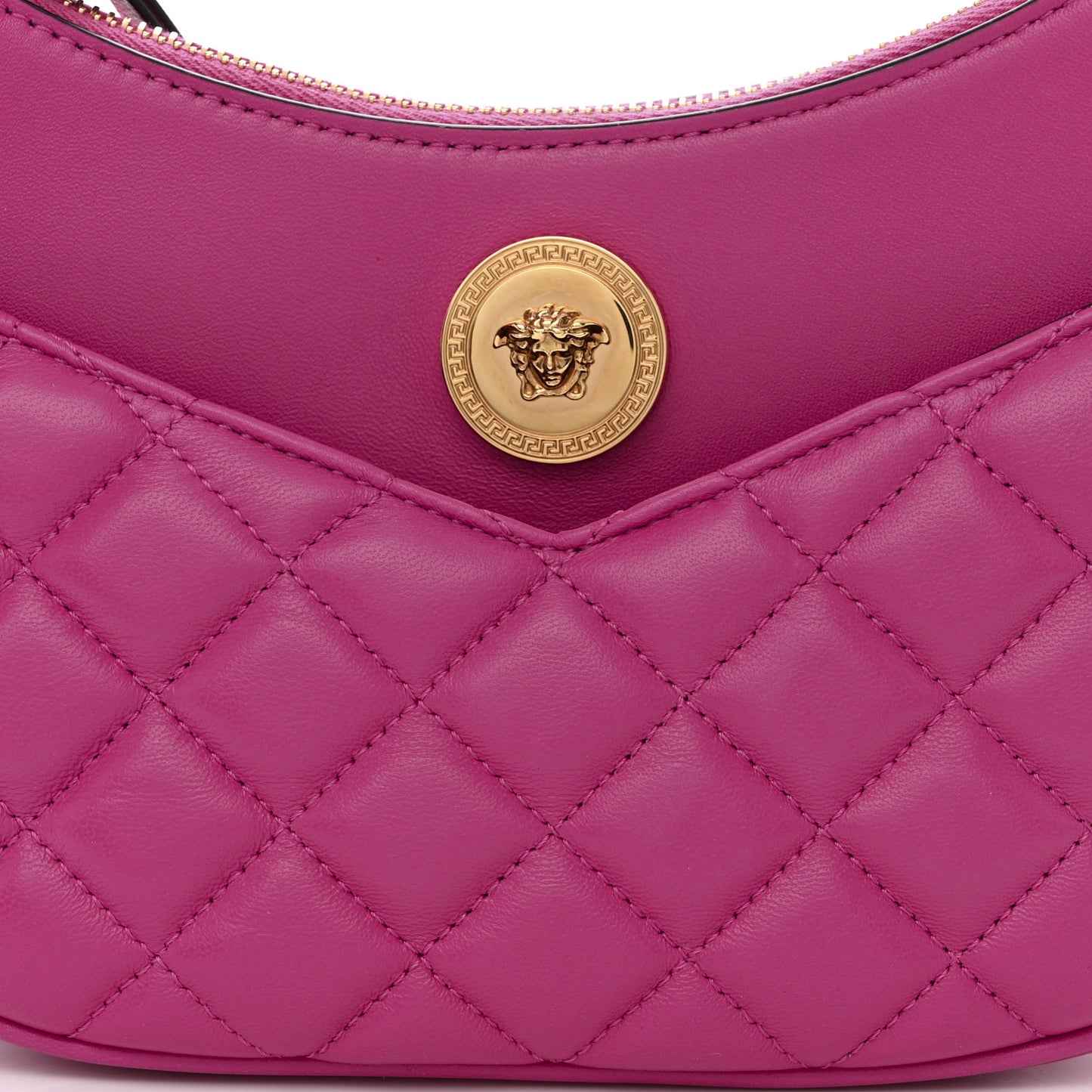 Nappa Quilted Medusa Shoulder Bag Fuchsia