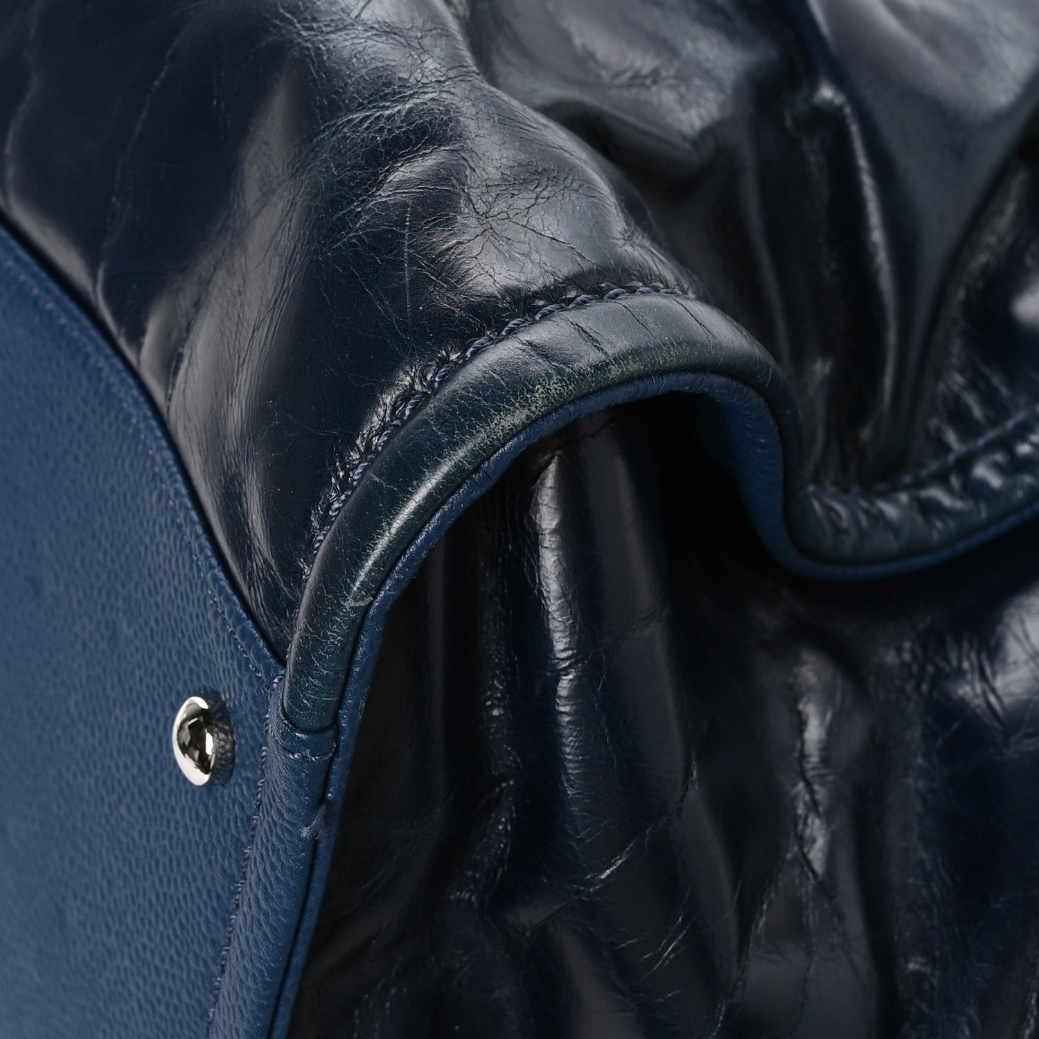 Chanel Glazed Calfskin Large Deauville Tote Blue 12 of 14