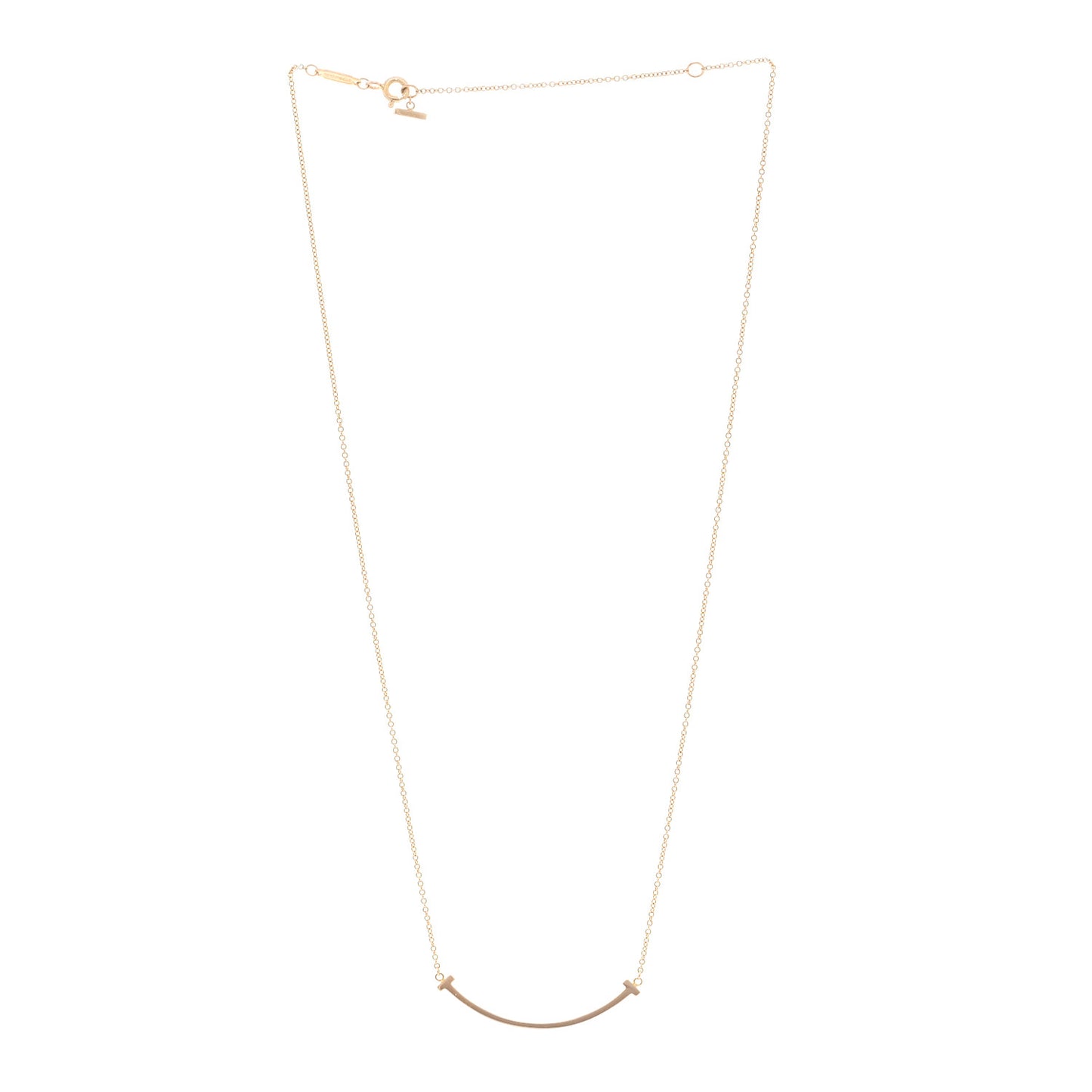 18K Rose Gold Small T Smile Pendant Necklace