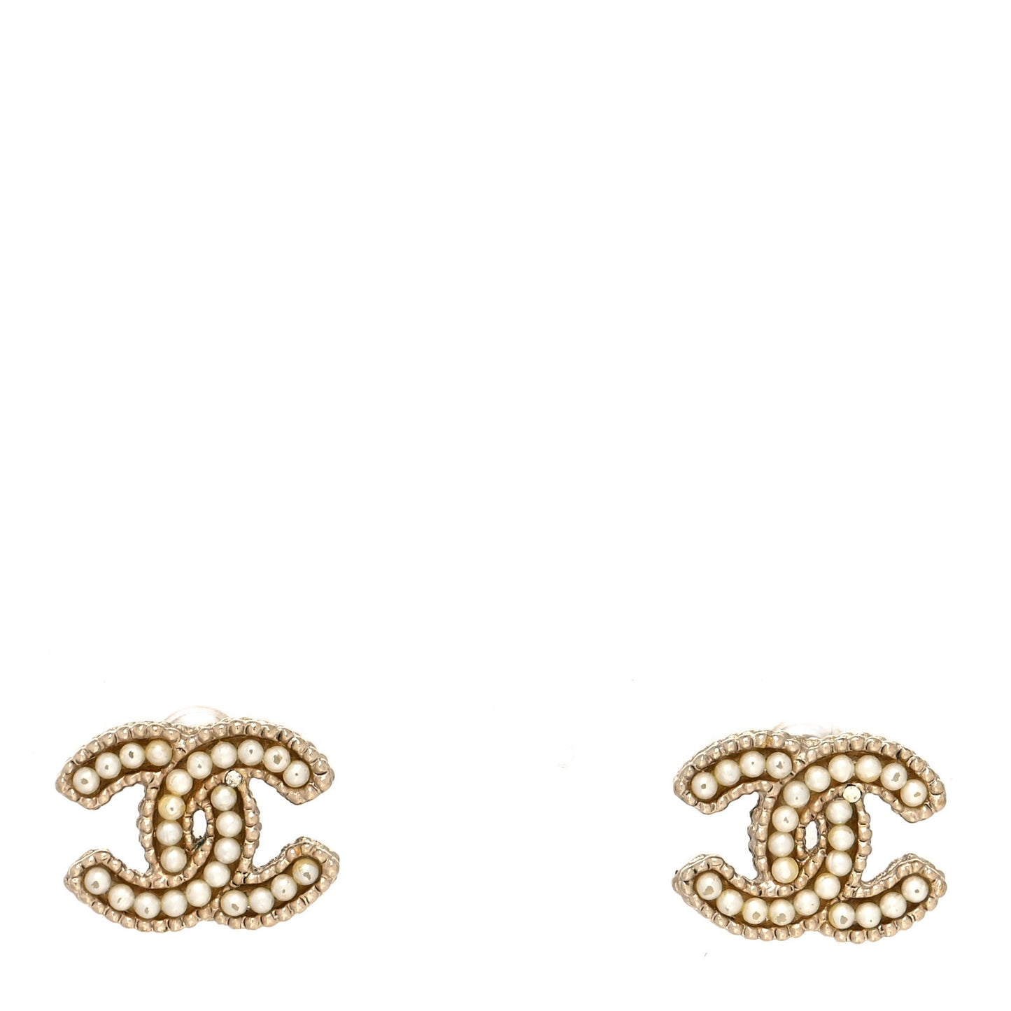 Pearl CC Earrings Light Gold