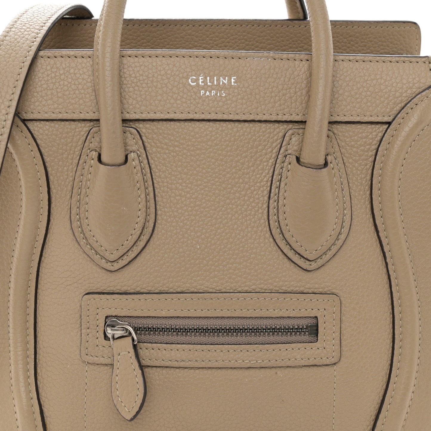 Drummed Calfskin Nano Luggage Dune