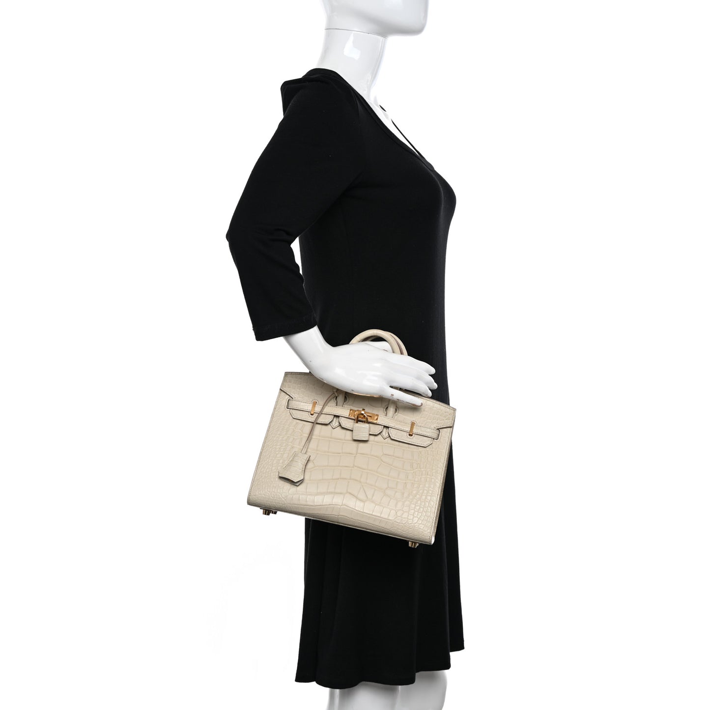 Matte Alligator Birkin Sellier 25 Beton