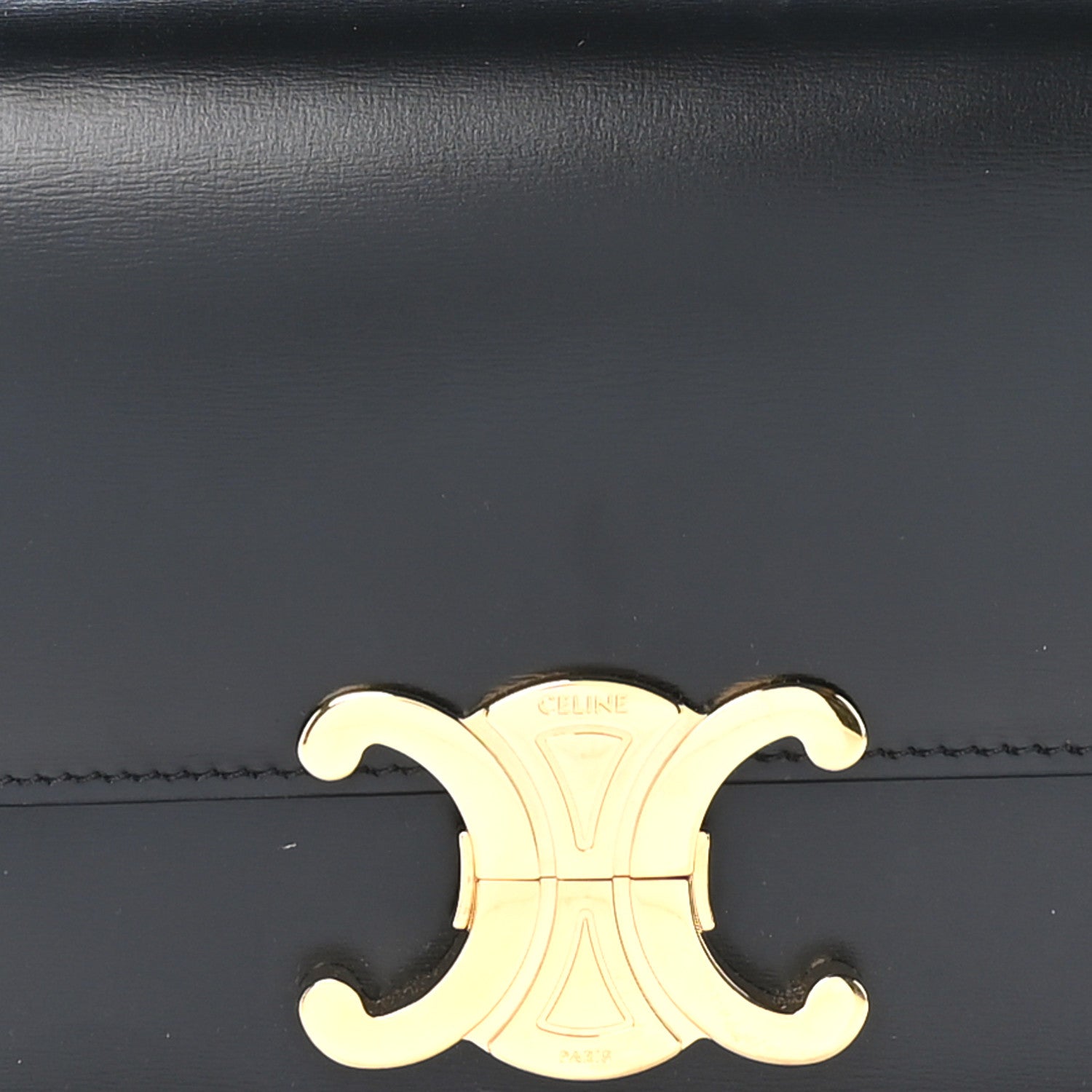 Celine Shiny Calfskin Teen Triomphe Black 7 of 10