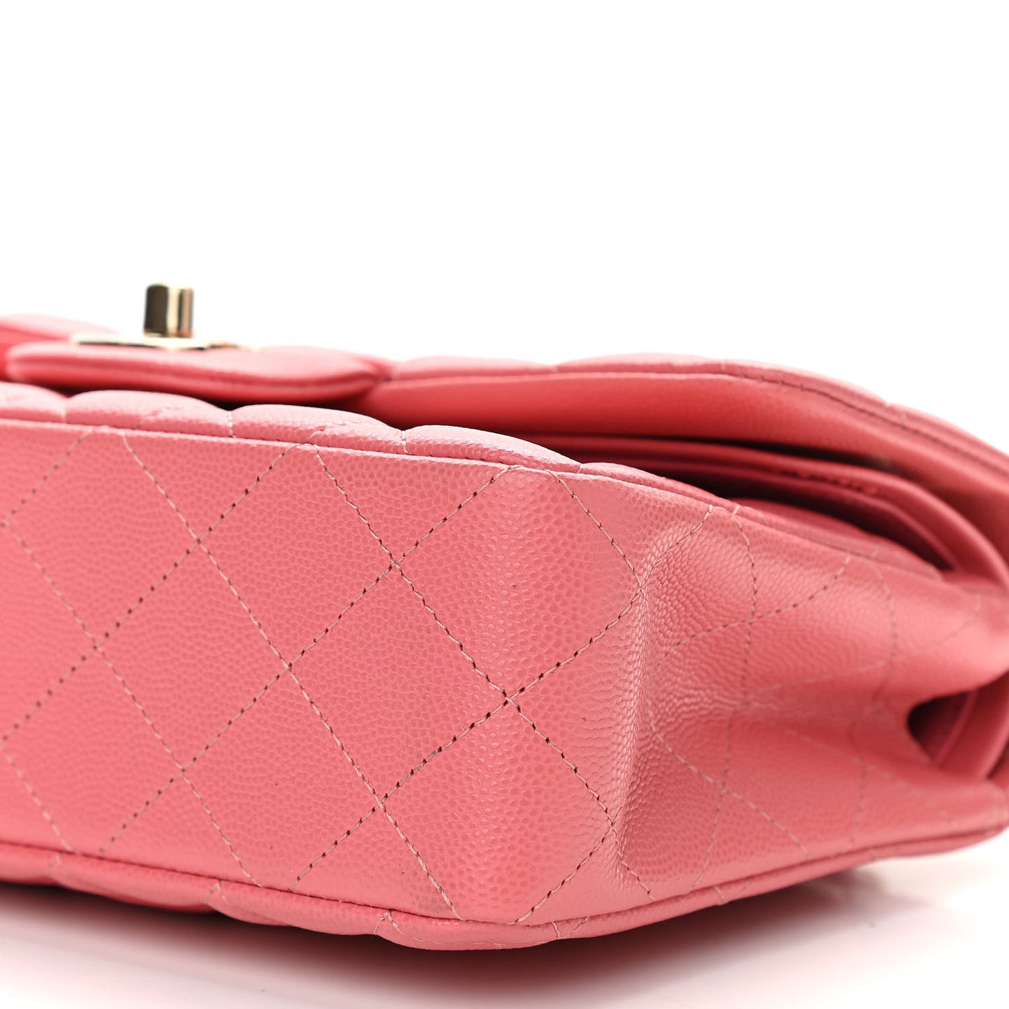 Caviar Quilted Small Double Flap Pink