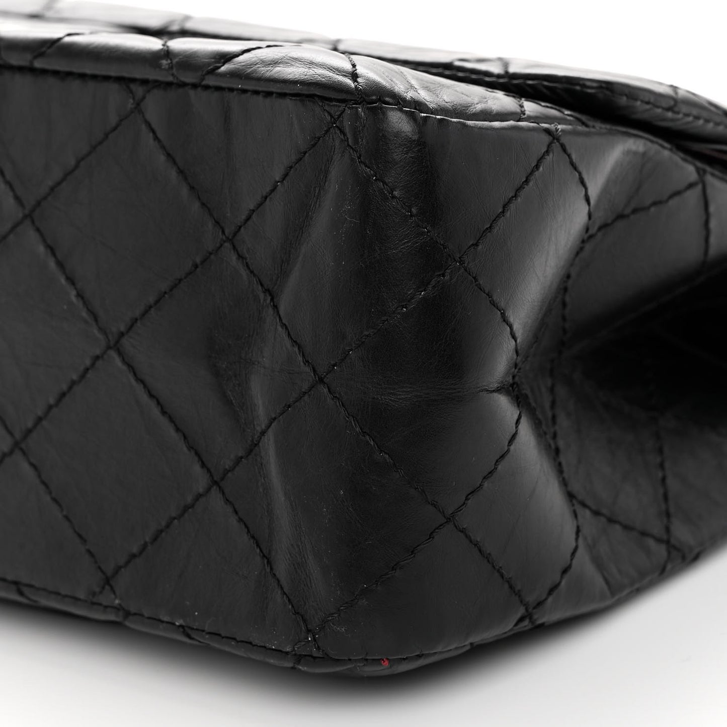 Aged Calfskin Quilted 2.55 Reissue 227 Flap Black