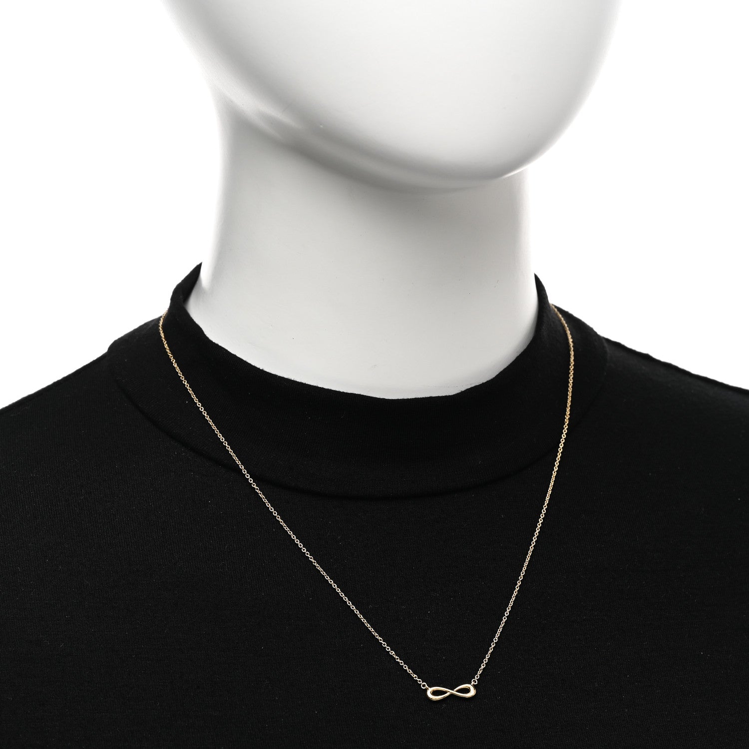 Tiffany 18K Yellow Gold Infinity Pendant Necklace 2 of 4