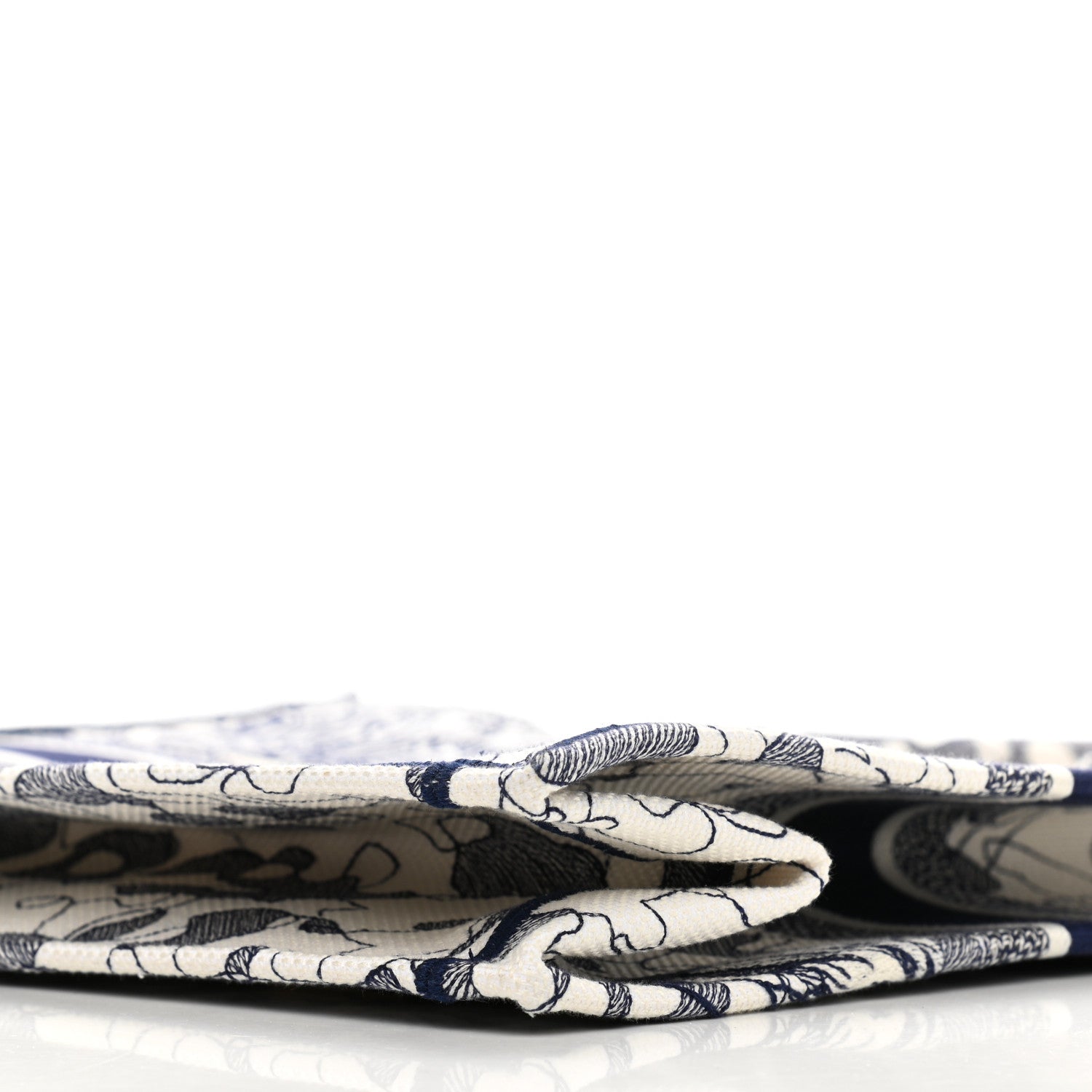 Christian Dior Canvas Embroidered Large Around The World Book Tote Blue 6 of 10