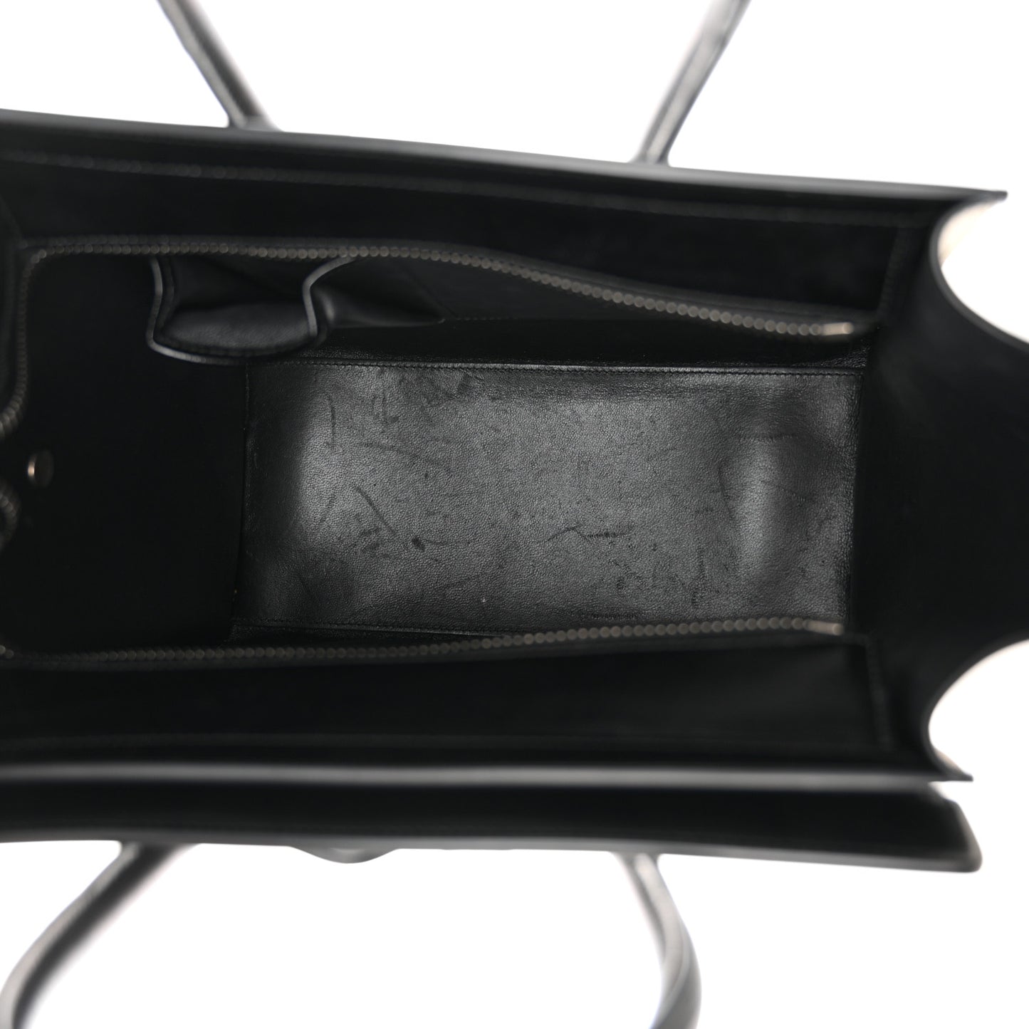 Smooth Calfskin Lizard Embossed Bi-Color Micro Luggage Black White