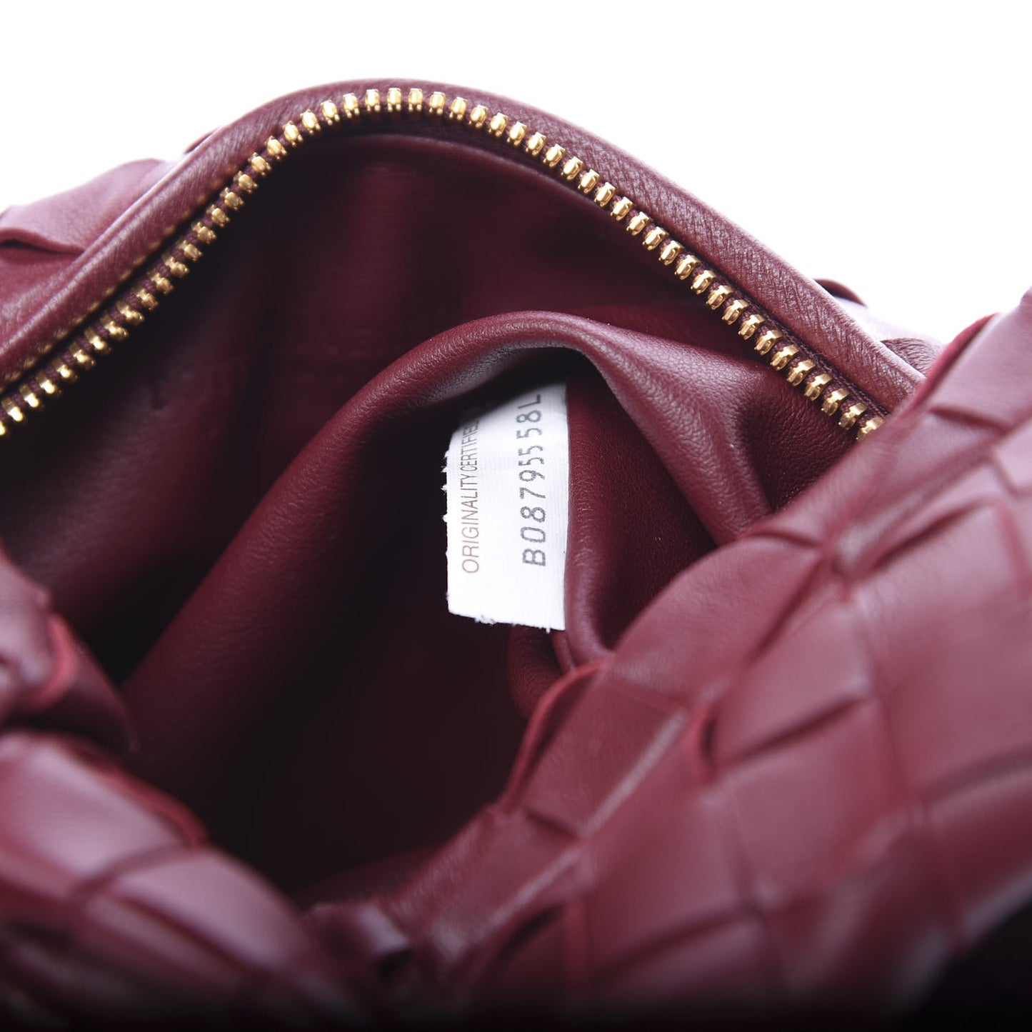 Nappa Intrecciato Mini Jodie Burgundy