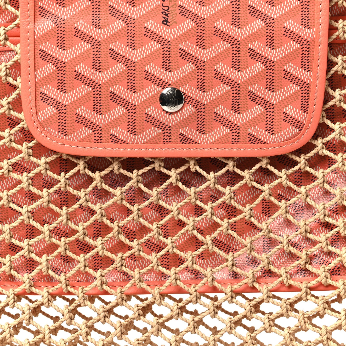 Goyardine Net Aligre Tote Coral