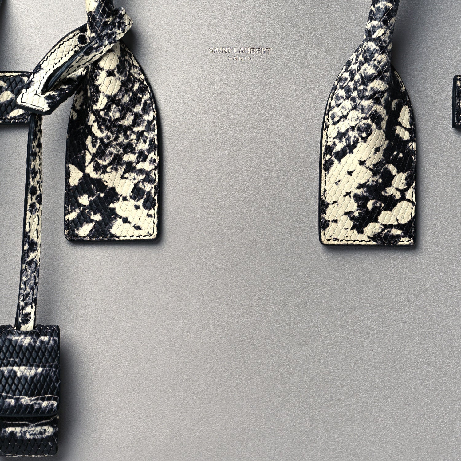 Saint Laurent Calfskin Embossed Python Small Sac De Jour Souris 7 of 9