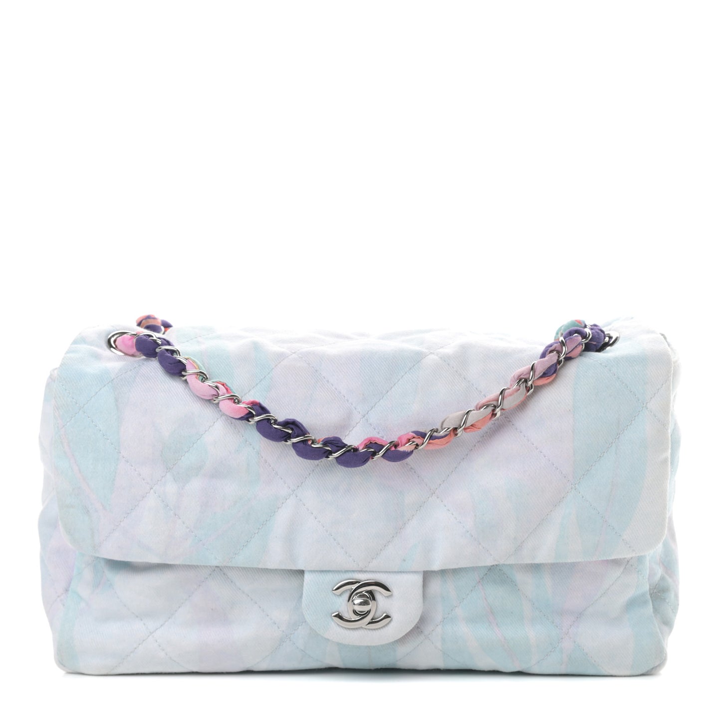 Canvas Quilted Jungle Jeans Flap White Multicolor