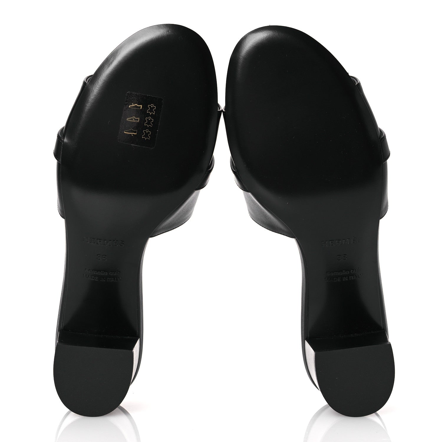 Hermes Calfskin Gigi 50 Sandals 38 Black 7 of 11