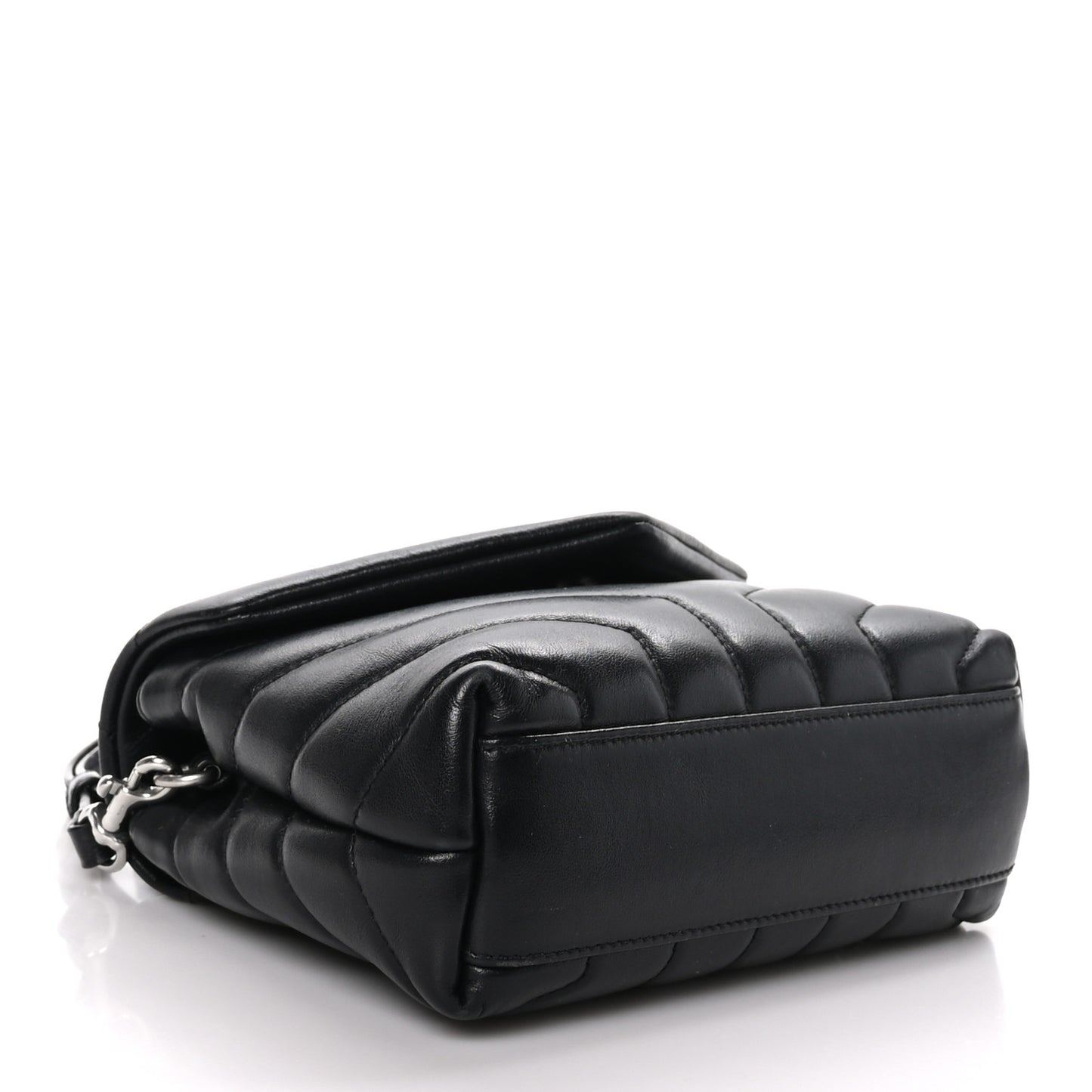 Calfskin Y Quilted Monogram Toy Loulou Crossbody Bag Black