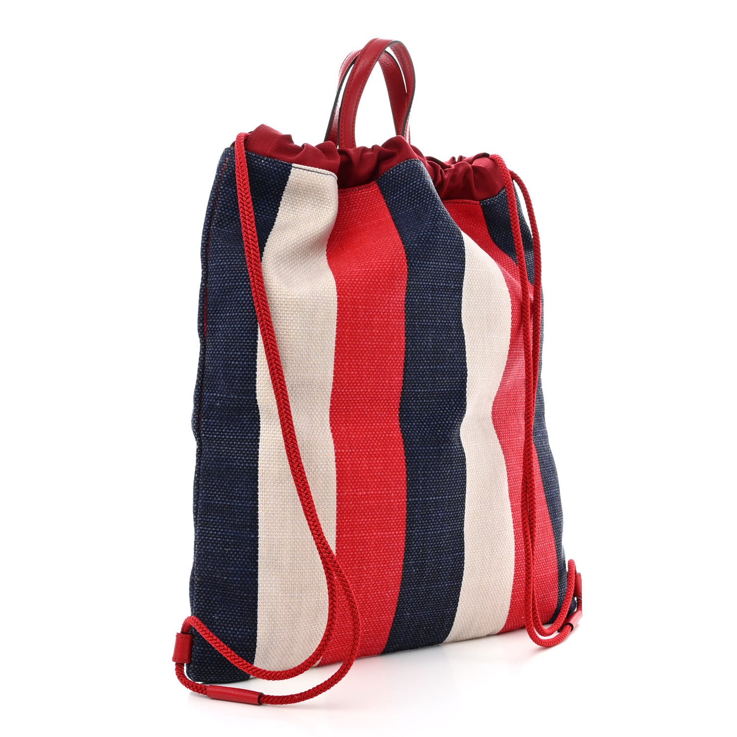Canvas Logo Sylvie Stripe Drawstring Backpack Red