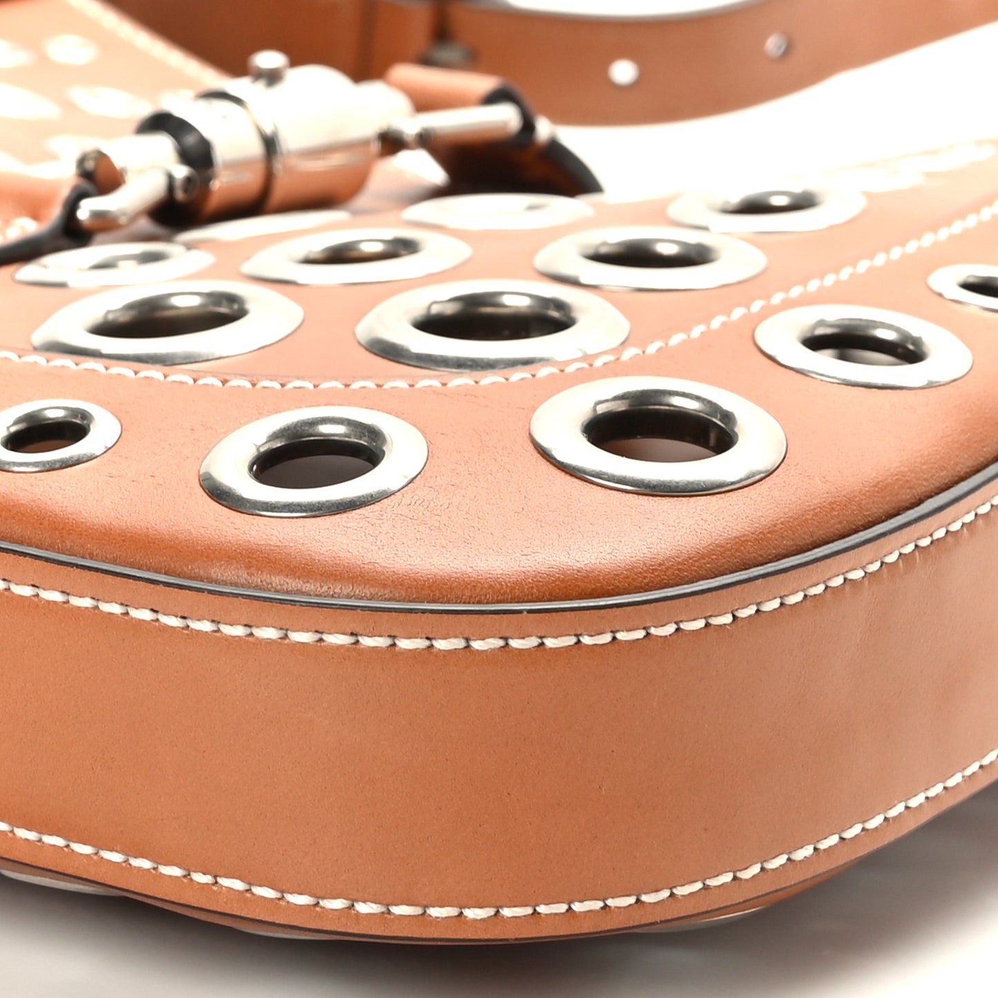 Calfskin Ha Ha Ha Jackie 1961 Eyelet Hobo Cuir