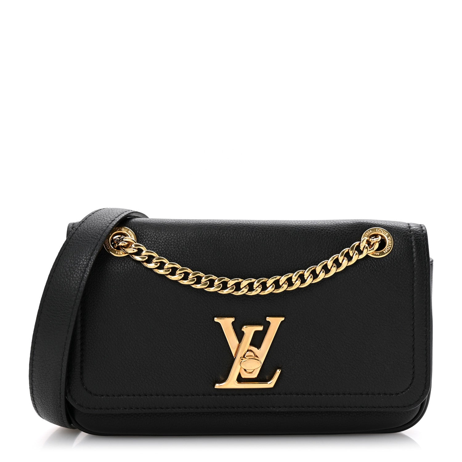 Louis Vuitton Calfskin Lockme Chain East West Black 1557119