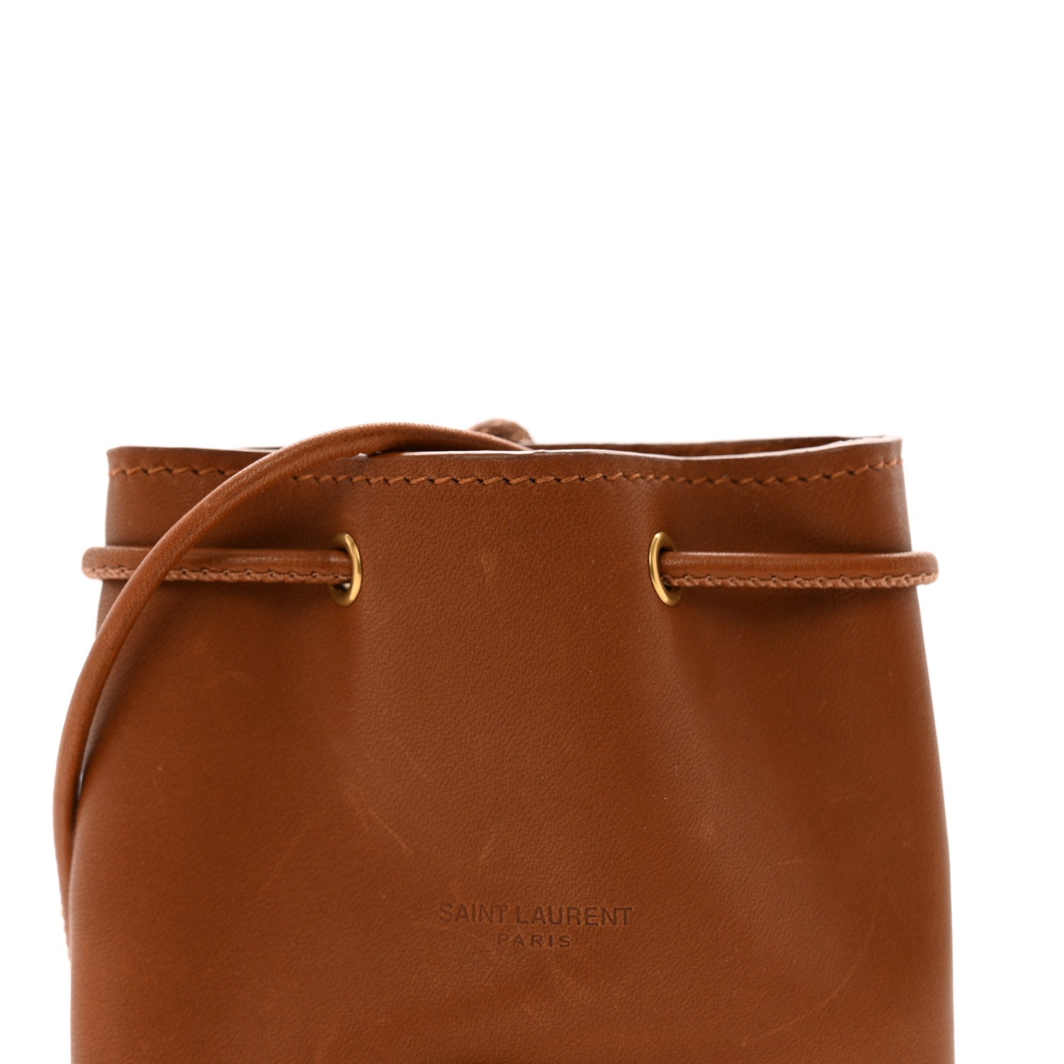 Saint Laurent Raffia Cassandre Mini Pochon Crossbody Bag Brick Natural 8 of 11