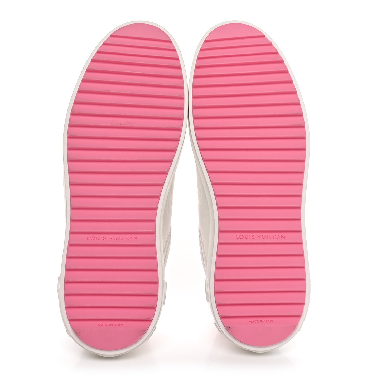 Lambskin Embossed Monogram Time Out Sneakers 38 White Pink