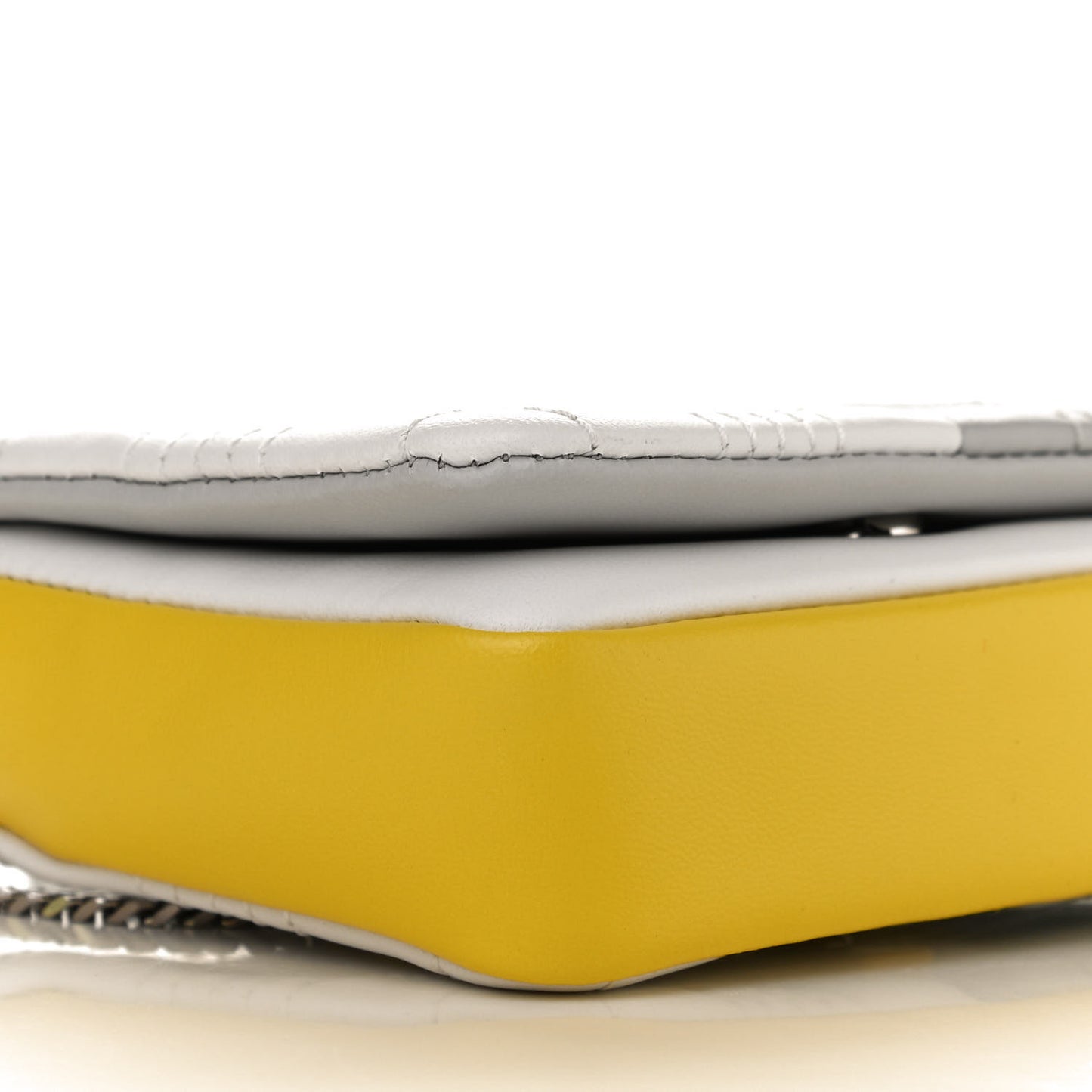 Lambskin Quilted Mini Lola Bag White Grey Yellow