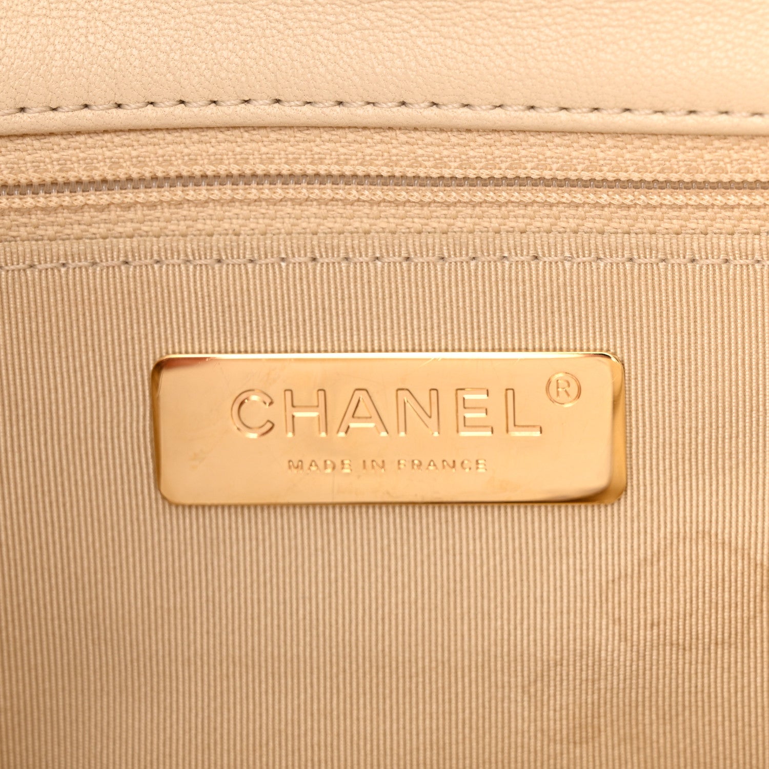 Chanel Lambskin Quilted Large Chanel 19 Flap Beige 6 of 14