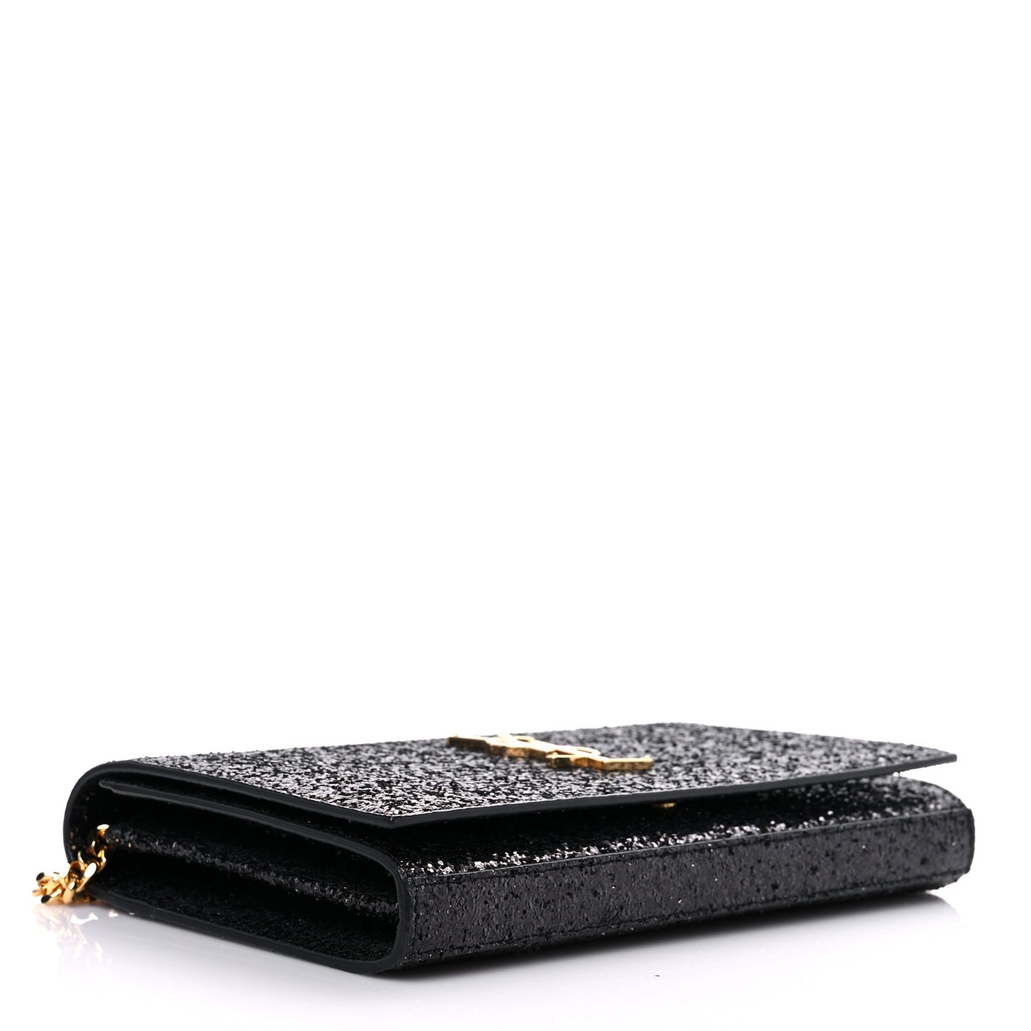 Glitter Classic Monogram Galactica Chain Wallet Black