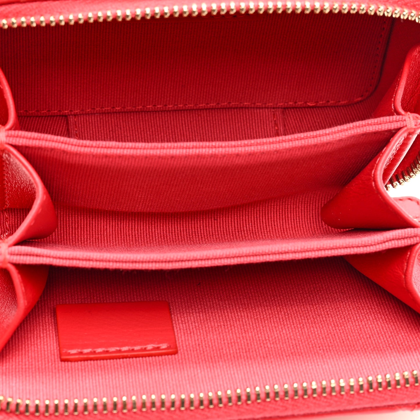 Lambskin Quilted Mini Lacquered Chain Clutch Red