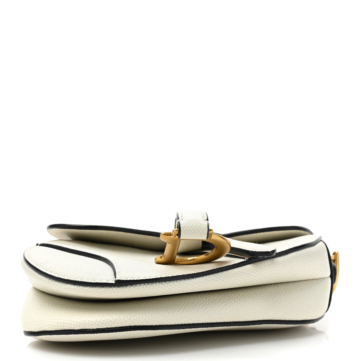 Christian Dior Grained Calfskin Mini Saddle Bag White 4 of 13