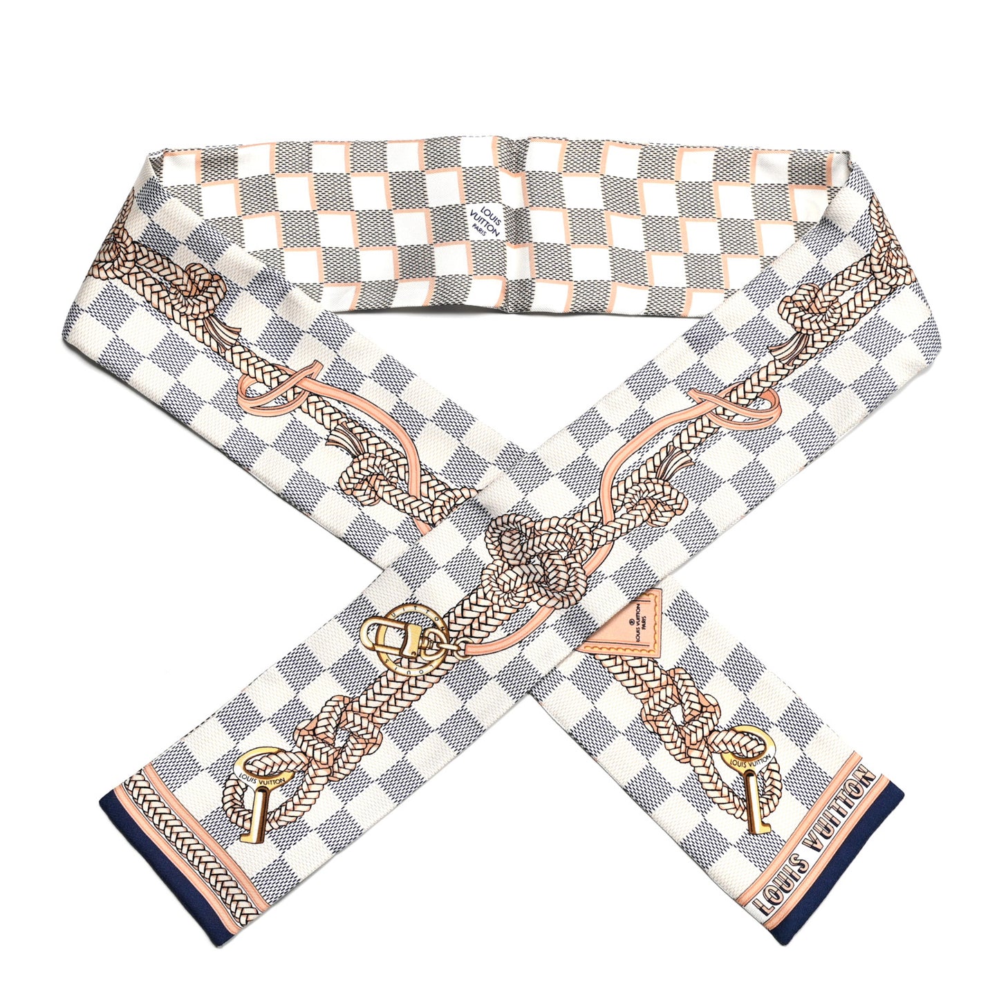 Silk Damier Azur Infinity Bandeau Azure Blue