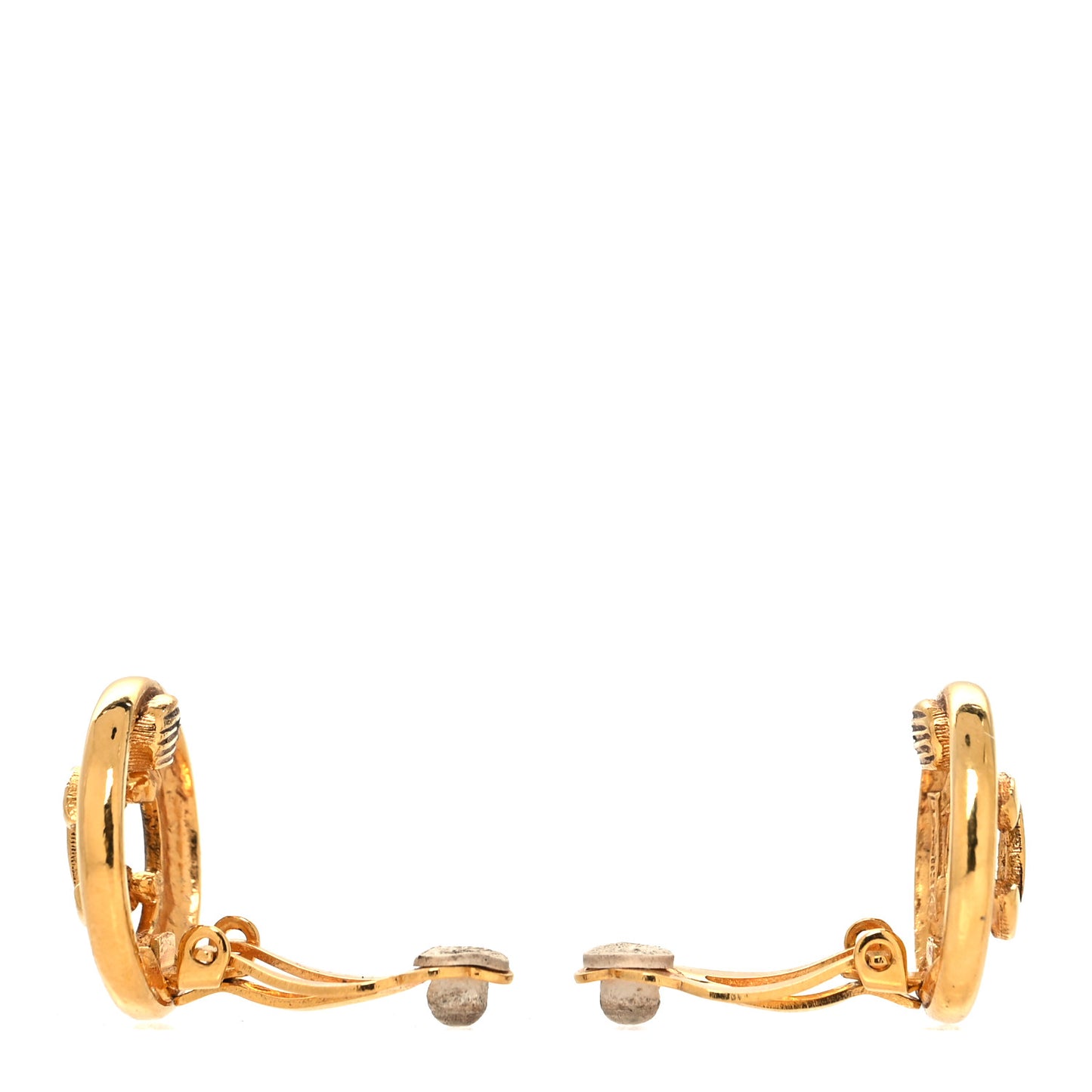 Metal CC Clip On Earrings Gold