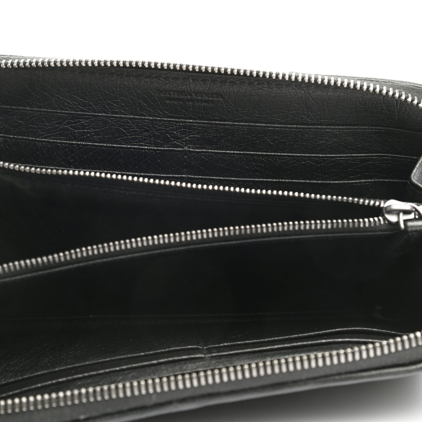 Ostrich Zip Around Wallet Black