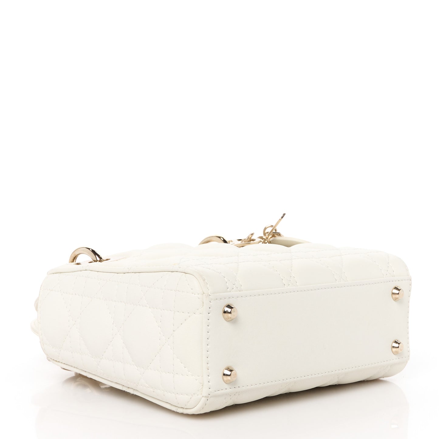 Lambskin Cannage Mini Lady Dior White