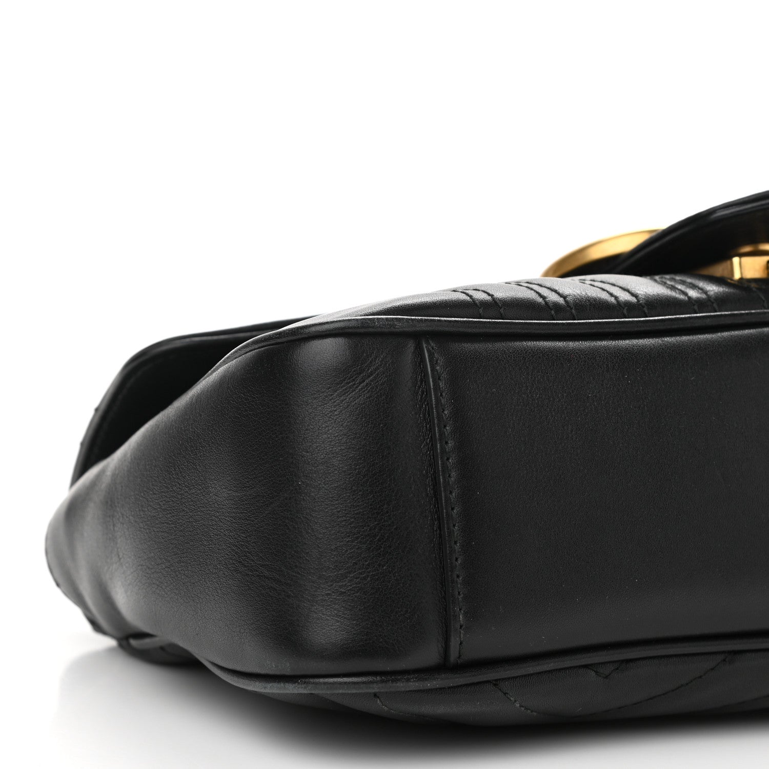 Gucci Calfskin Matelasse Small GG Marmont Shoulder Bag Black 8 of 12